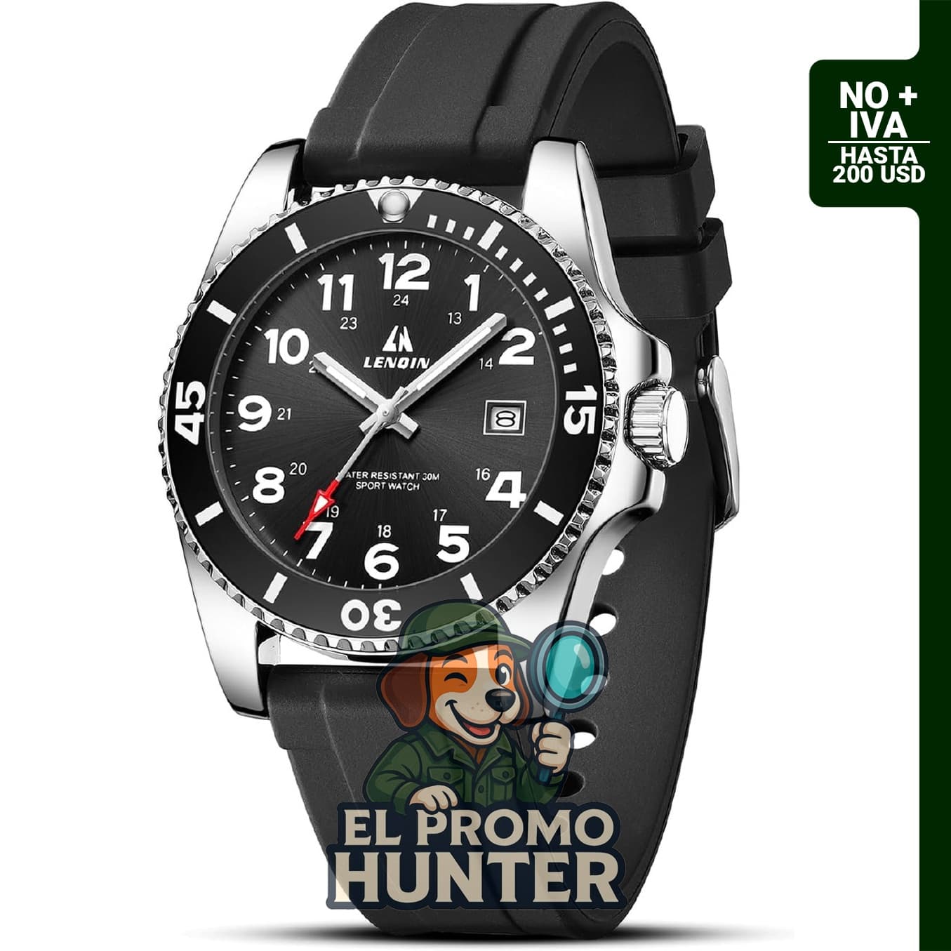 Reloj analógico de cuarzo militar impermeable LN LENQIN para hombres.