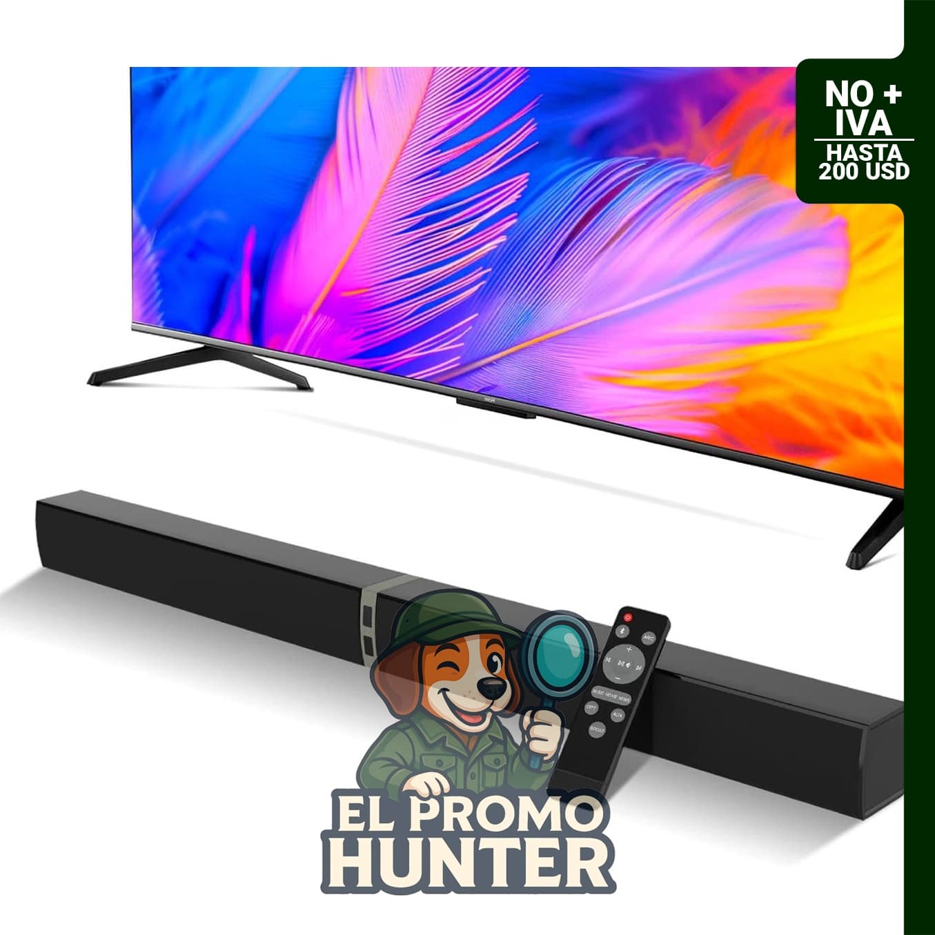 MZEIBO Barra de sonido Bluetooth de 80 W, altavoz desmontable 2 en 1 con Bluetooth 5.0, ARC, óptico y AUX.