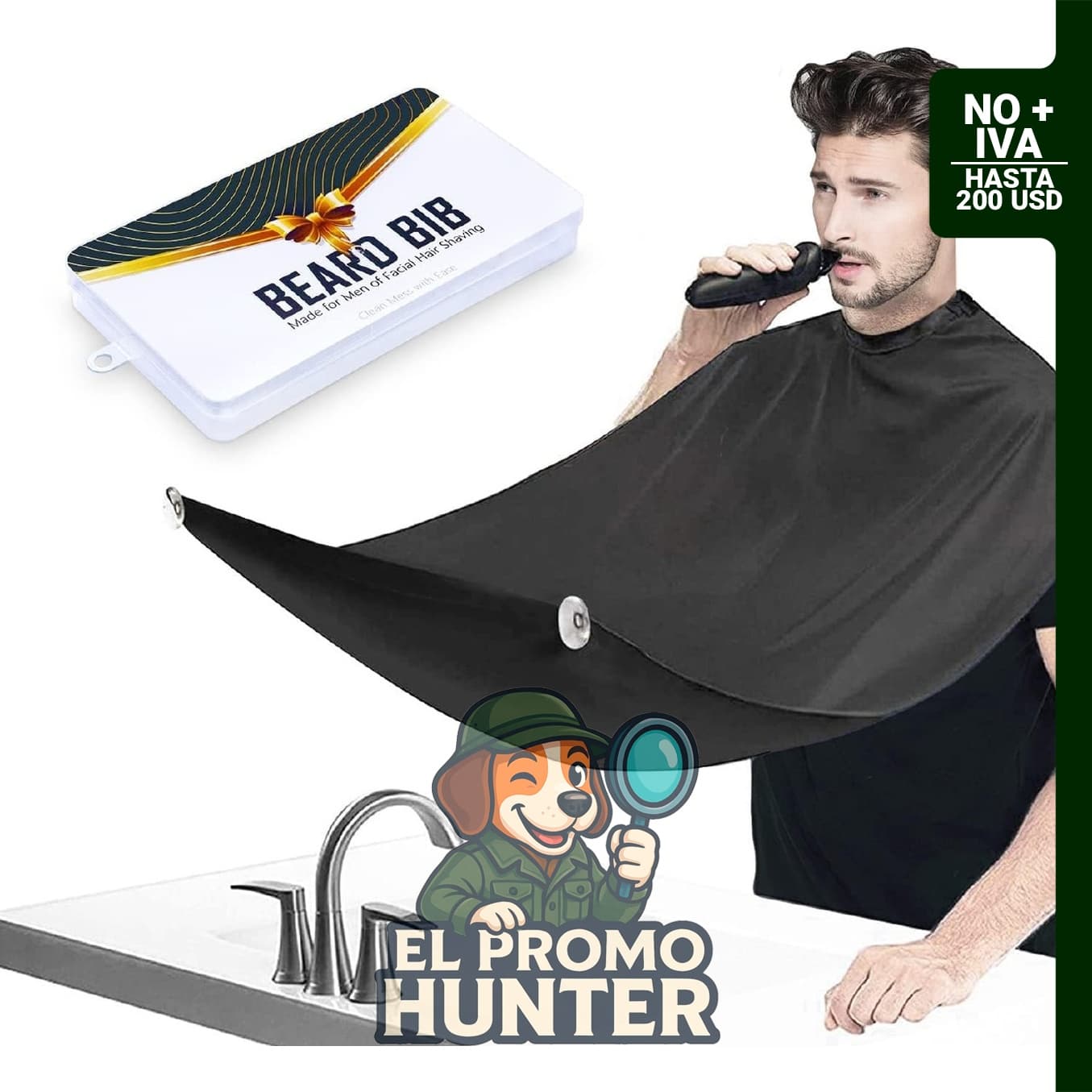 Leaflai Beard Bib Apron, capa para recortar barba, impermeable y antiadherente.