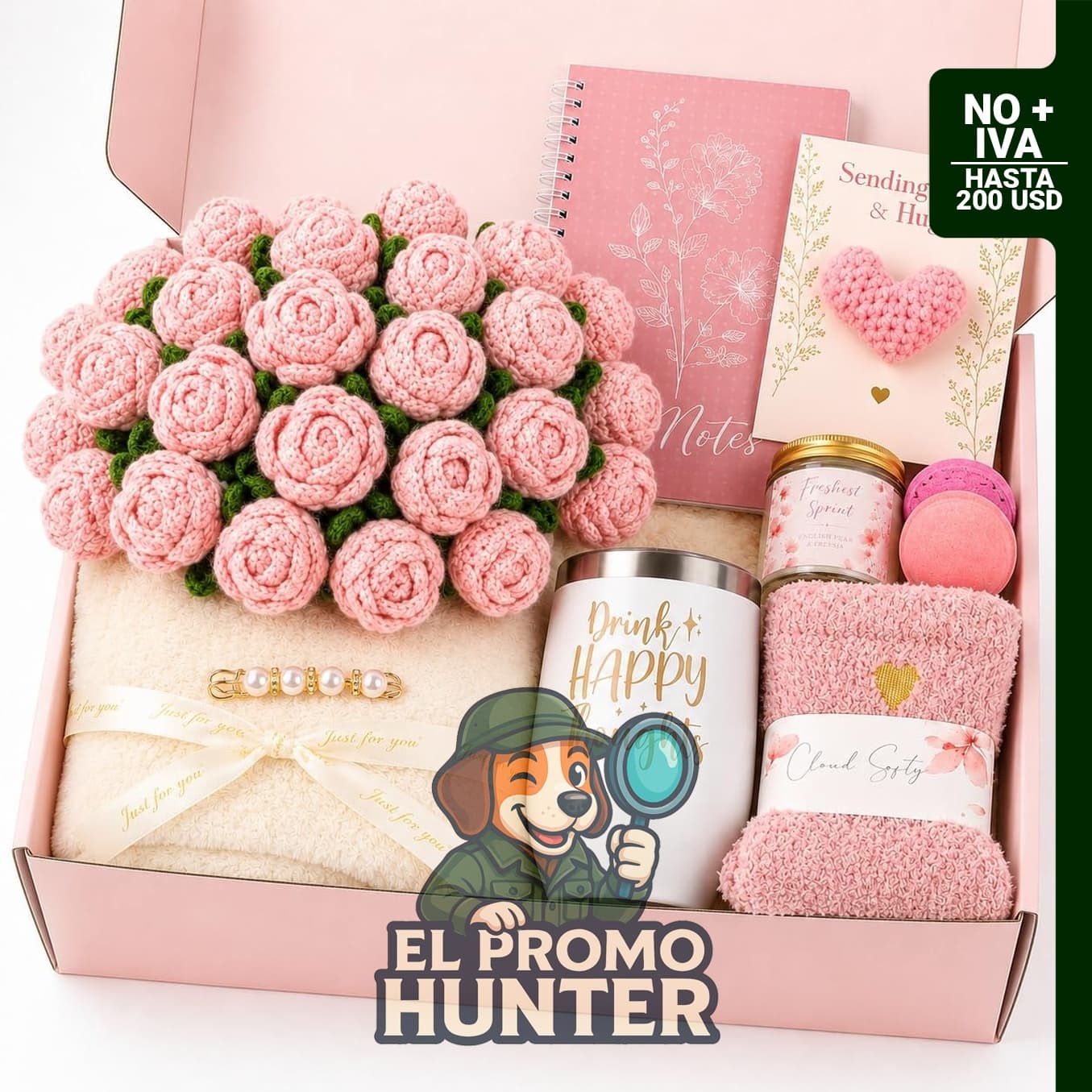 Paquete de cuidado para mujeres, cesta de regalo "Get Well" con manta de ramo.
