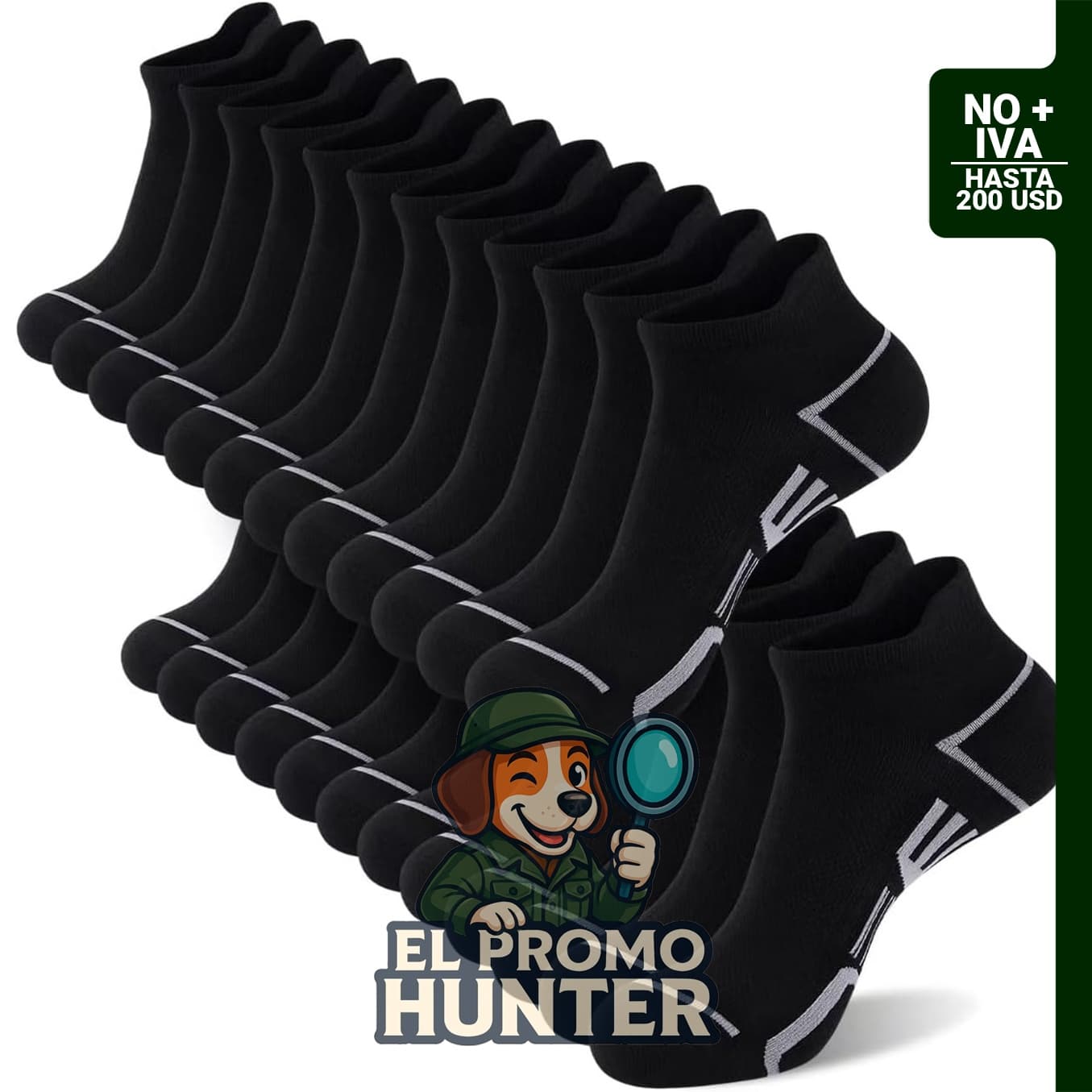 12 pares de calcetines cortos para hombre, atléticos y casuales, talla de zapato 6-11.