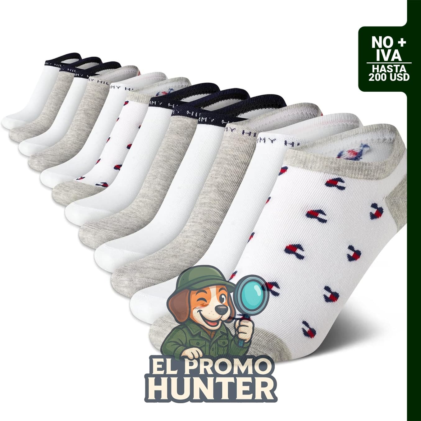 Tommy Hilfiger calcetines invisibles para mujer, paquete de 12, acolchados y de mezcla de algodón.
