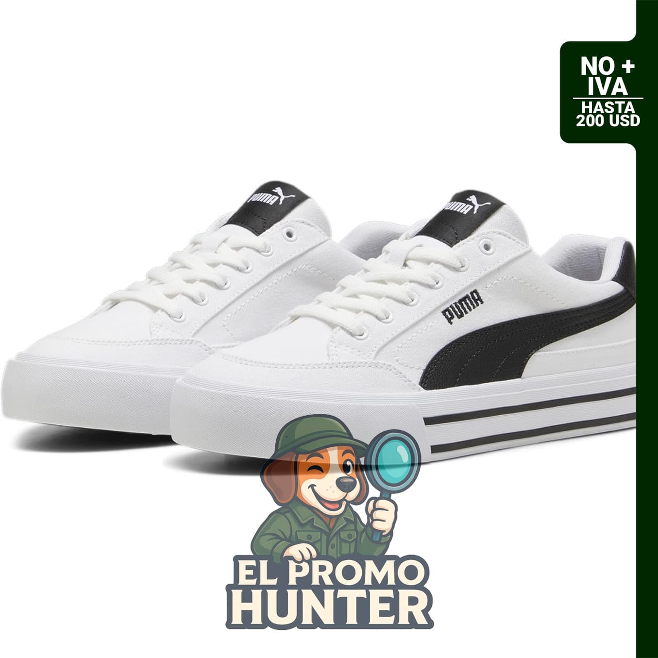 PUMA Zapatillas Court Classic Vulc para hombre, diseño clásico de calzado deportivo.