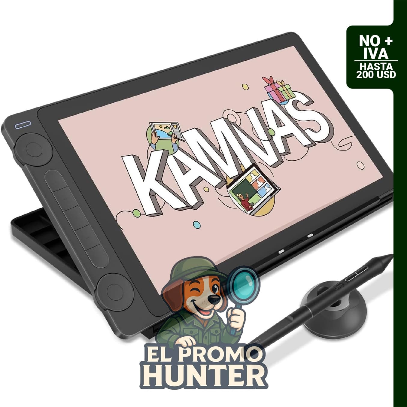 HUION Kamvas 13 (Gen 3) - Tableta de dibujo con pantalla de 13.3" (33.8 cm), vidrio antirreflejo 2.0, 99% sRGB, PenTech 4.0.