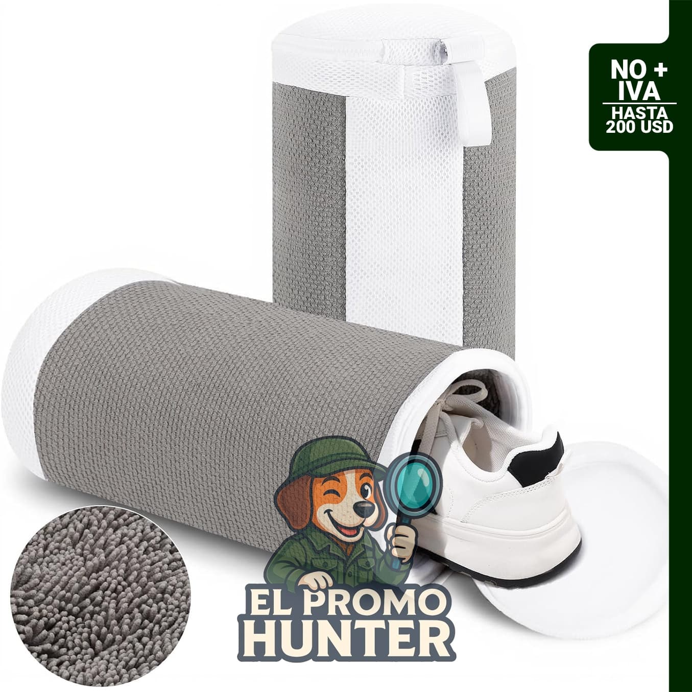 Dntorx 2 bolsas para lavadora de zapatos, gris.