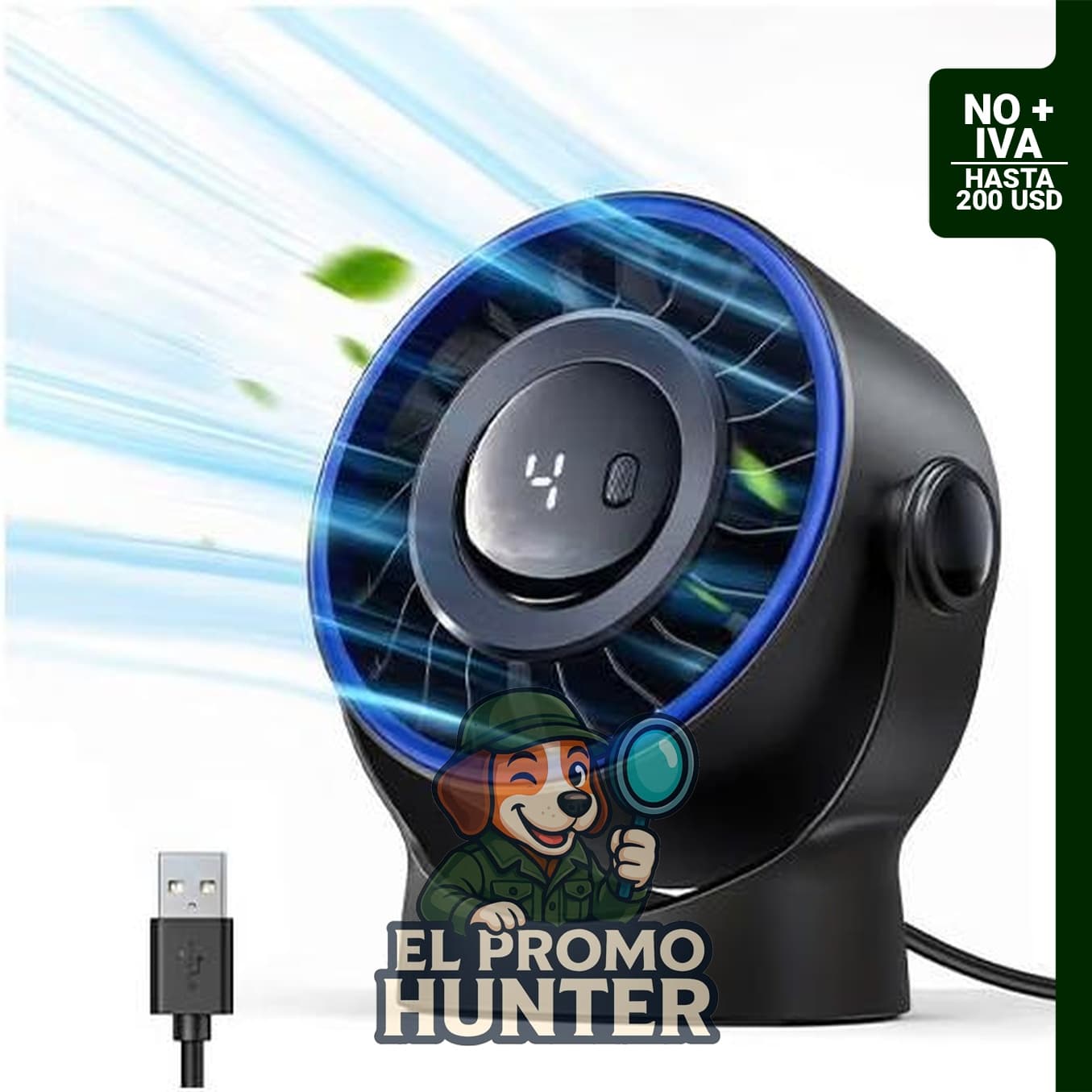 SWEETFULL Ventilador de escritorio pequeño USB.