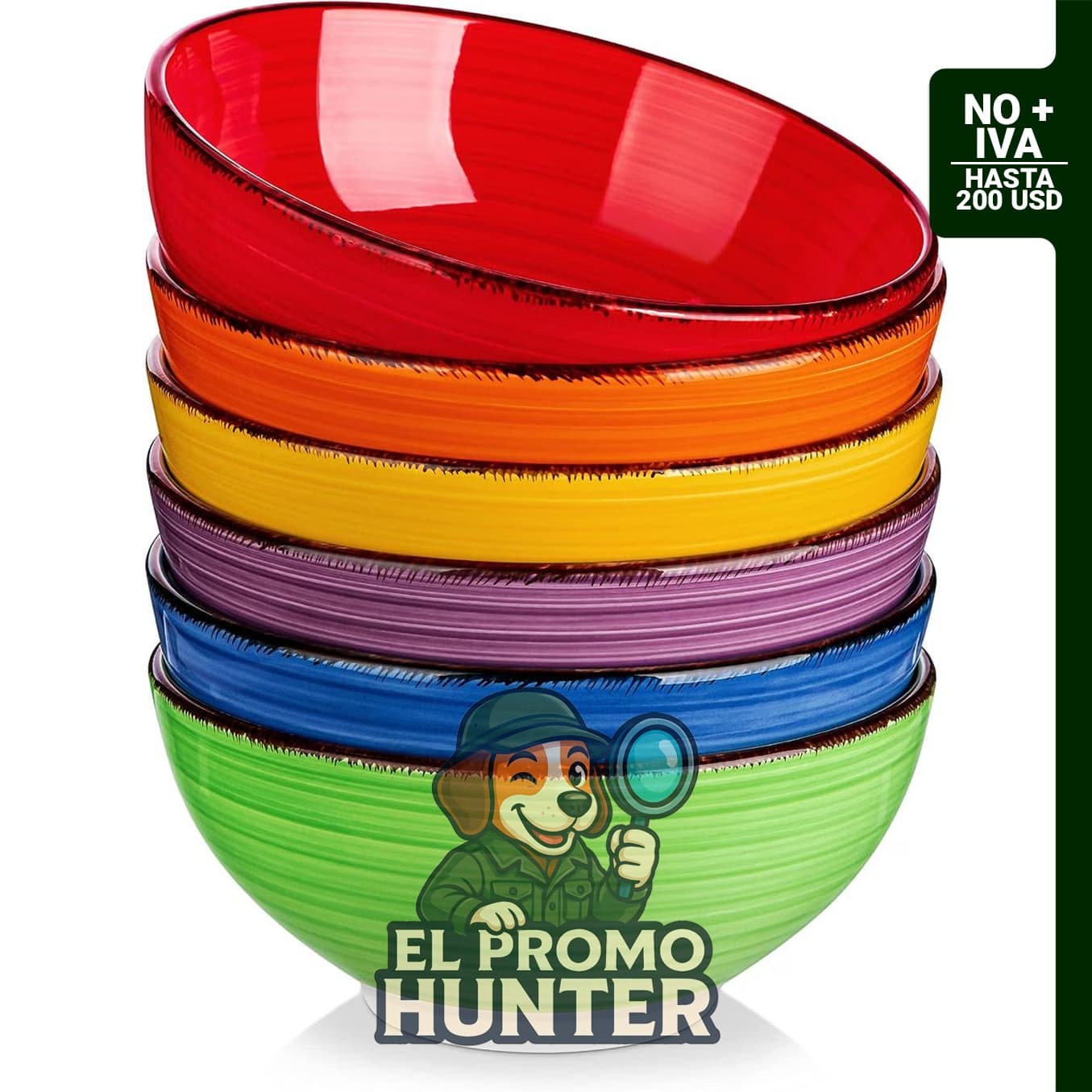 vancasso Bonita Juego de 6 Tazones de Cerámica de 27 oz (800 ml) para sopa, aptos para microondas y lavavajillas.