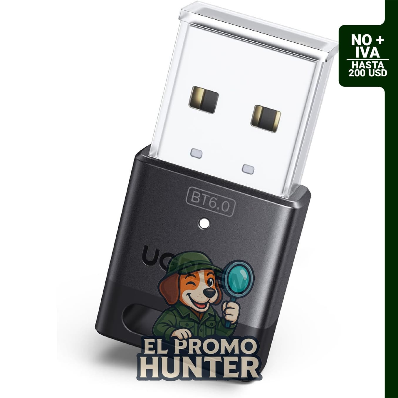 UGREEN Adaptador Bluetooth USB para PC, receptor de dongle Bluetooth 6.0 EDR y BLE, compatible con Windows 11/10/8.1.