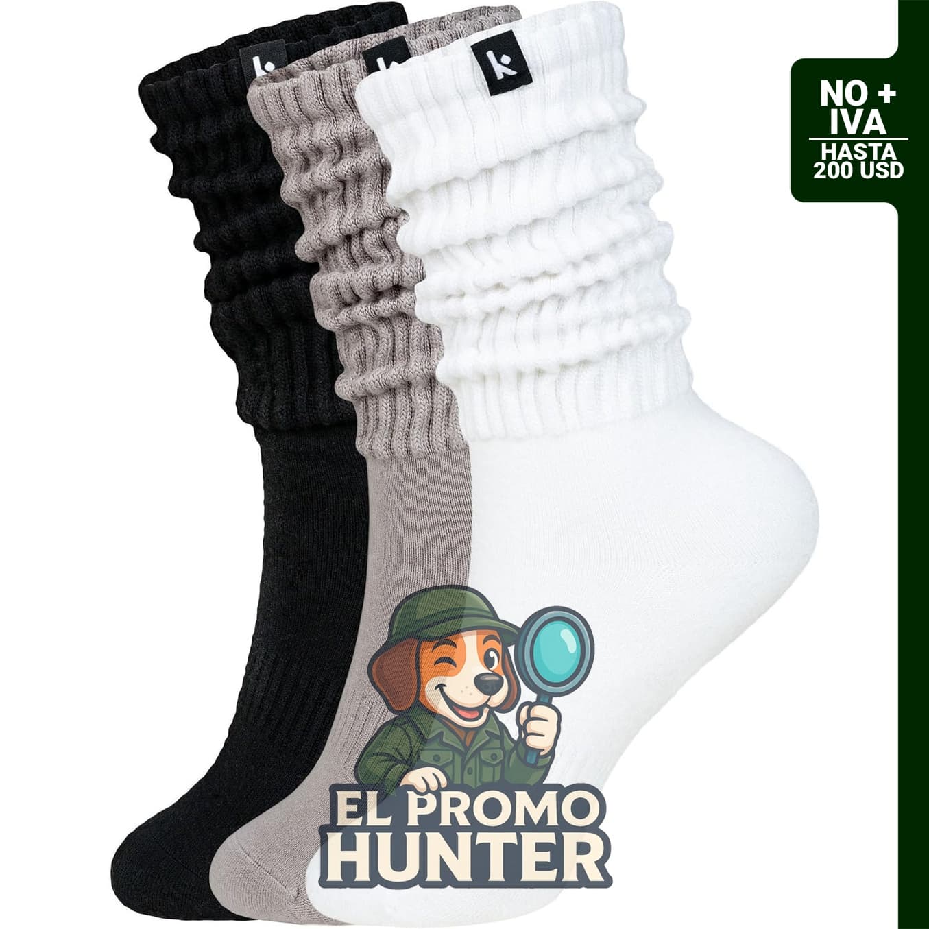 Kamo Fitness calcetines de bota para mujer, largos, paquete de 3 pares.