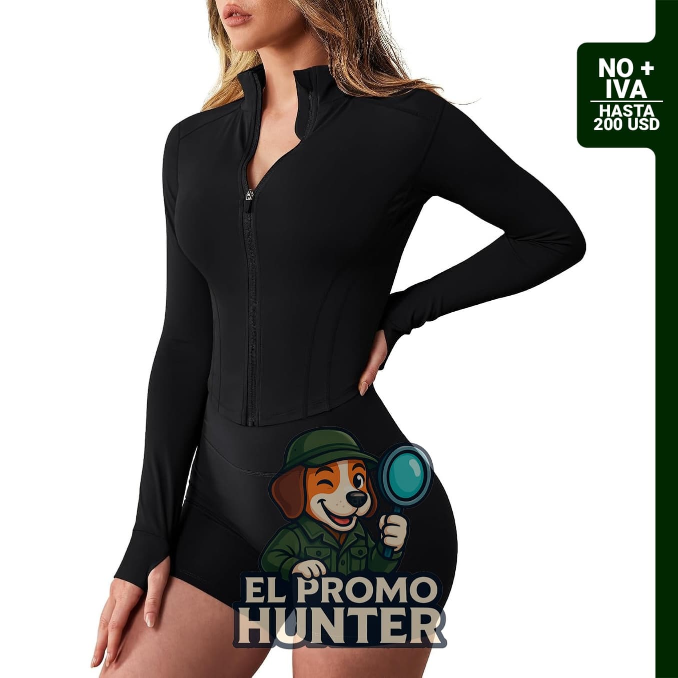 AVGO Chaqueta de entrenamiento para mujer, ligera, con cremallera y agujeros para el pulgar.