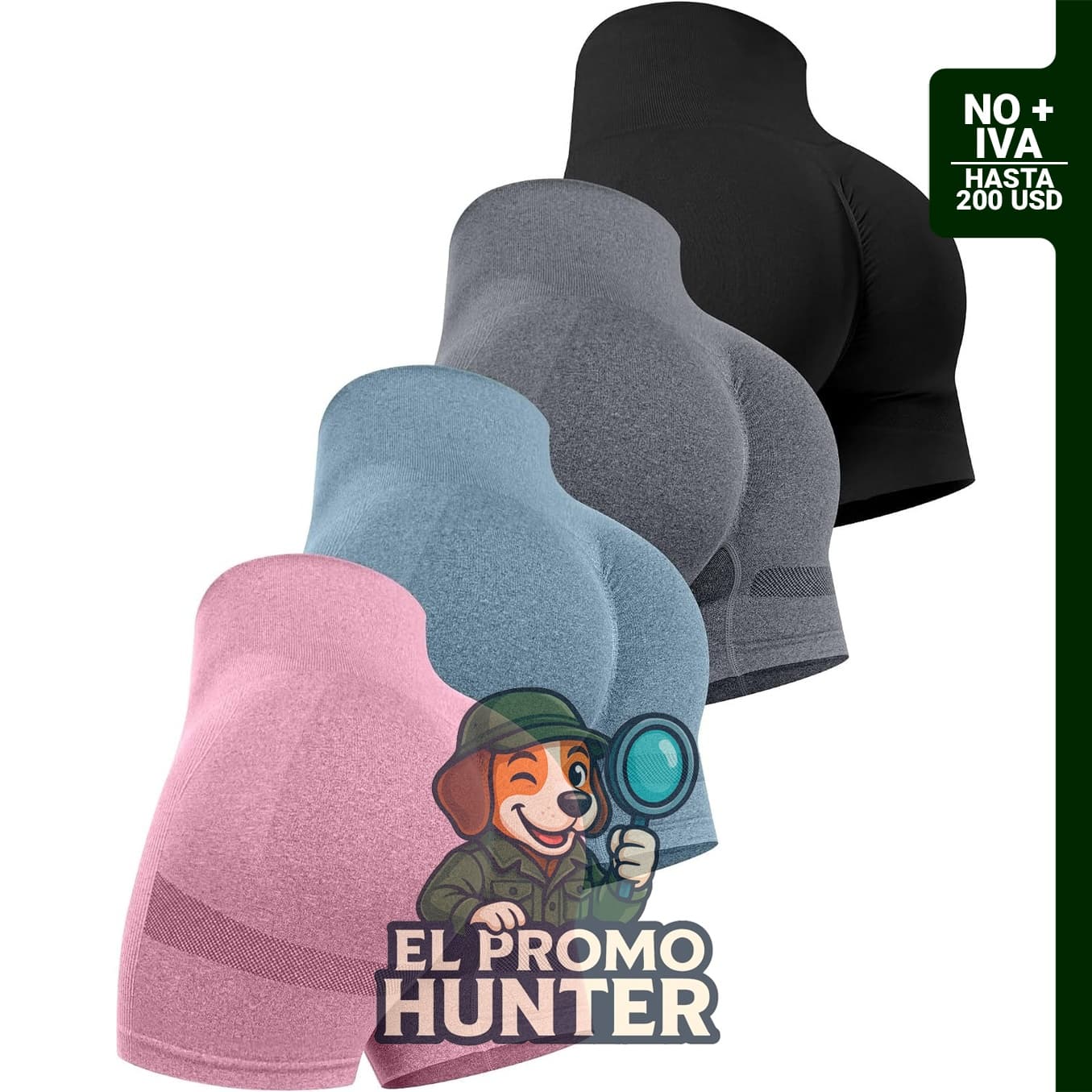 CHRLEISURE Pantalones Cortos de Entrenamiento para Mujer, 4 Paquetes, Cintura Alta, Levantamiento de Glúteos.