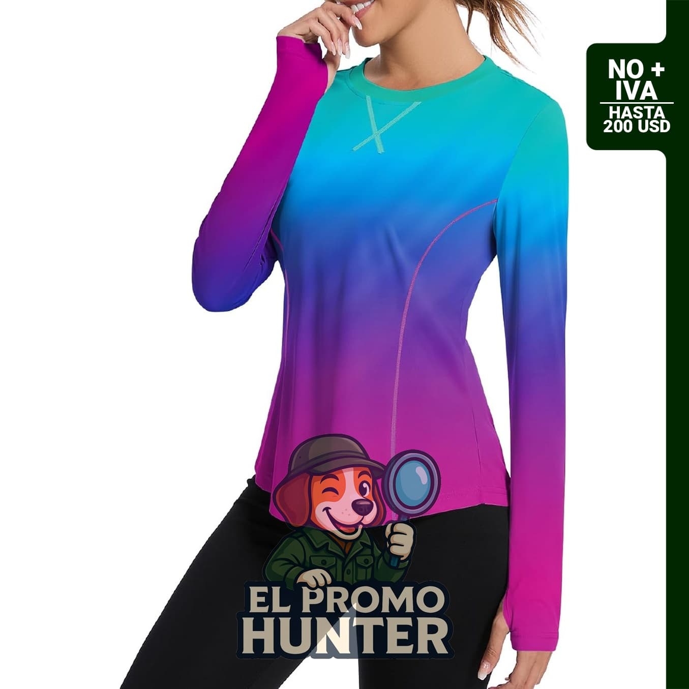Avoogue Camisas de manga larga con UPF 50+ para mujer, protección UV, agujeros para el pulgar, secado rápido.