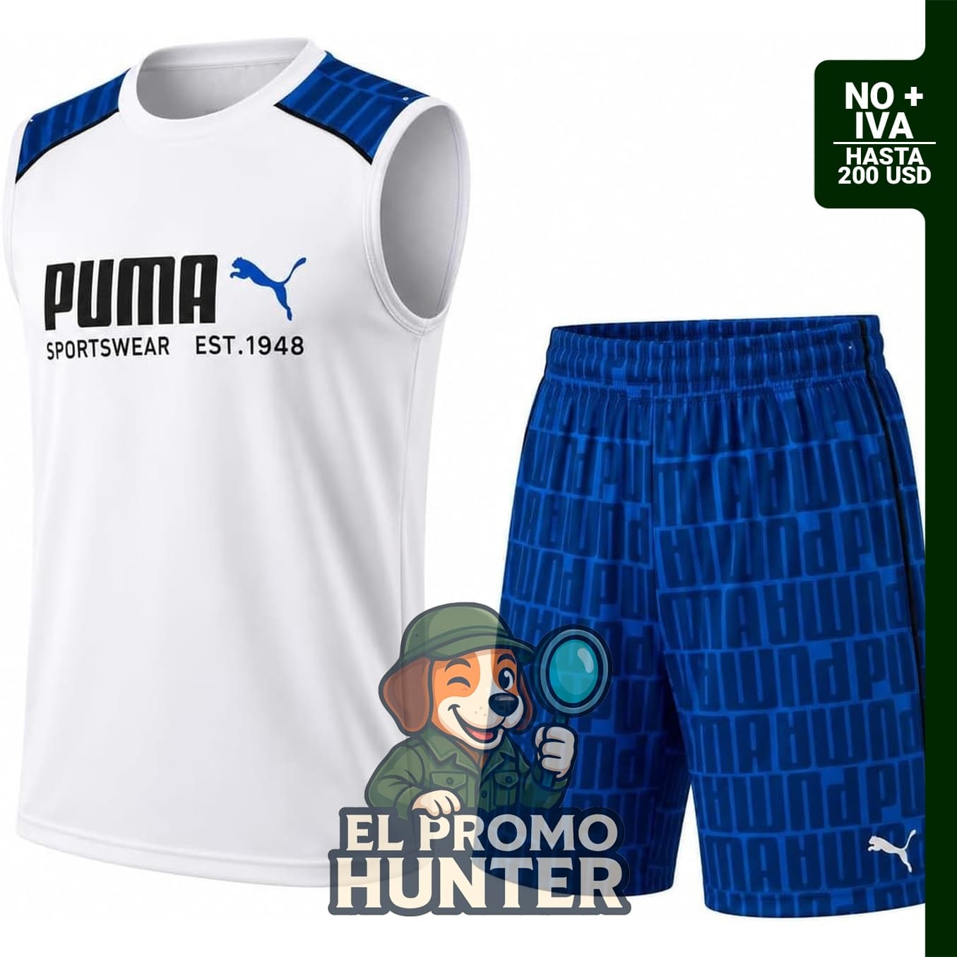 Conjunto de 2 piezas de pantalones cortos de baloncesto PUMA Dry Fit para niños (tallas 4-16).