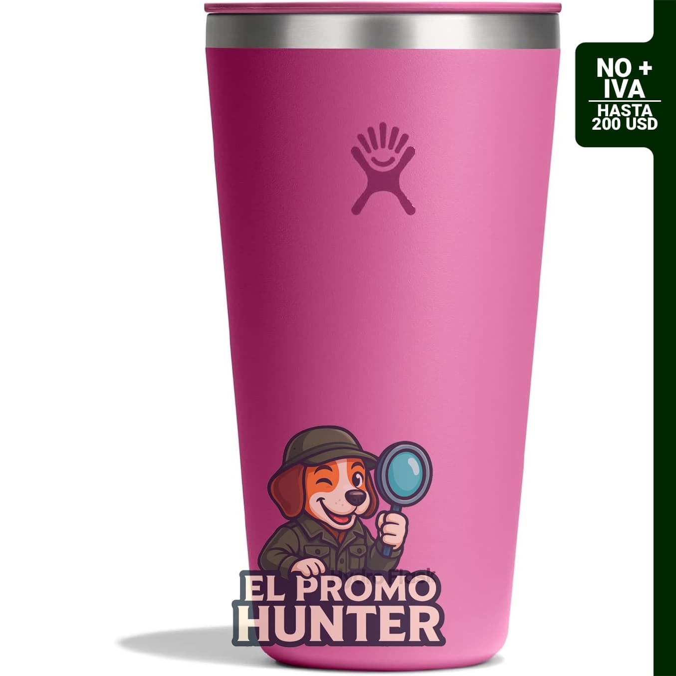Hydro Flask All Around Tumbler, taza de viaje aislada de acero inoxidable de 28 oz (828 ml) en color rosa arrecife.