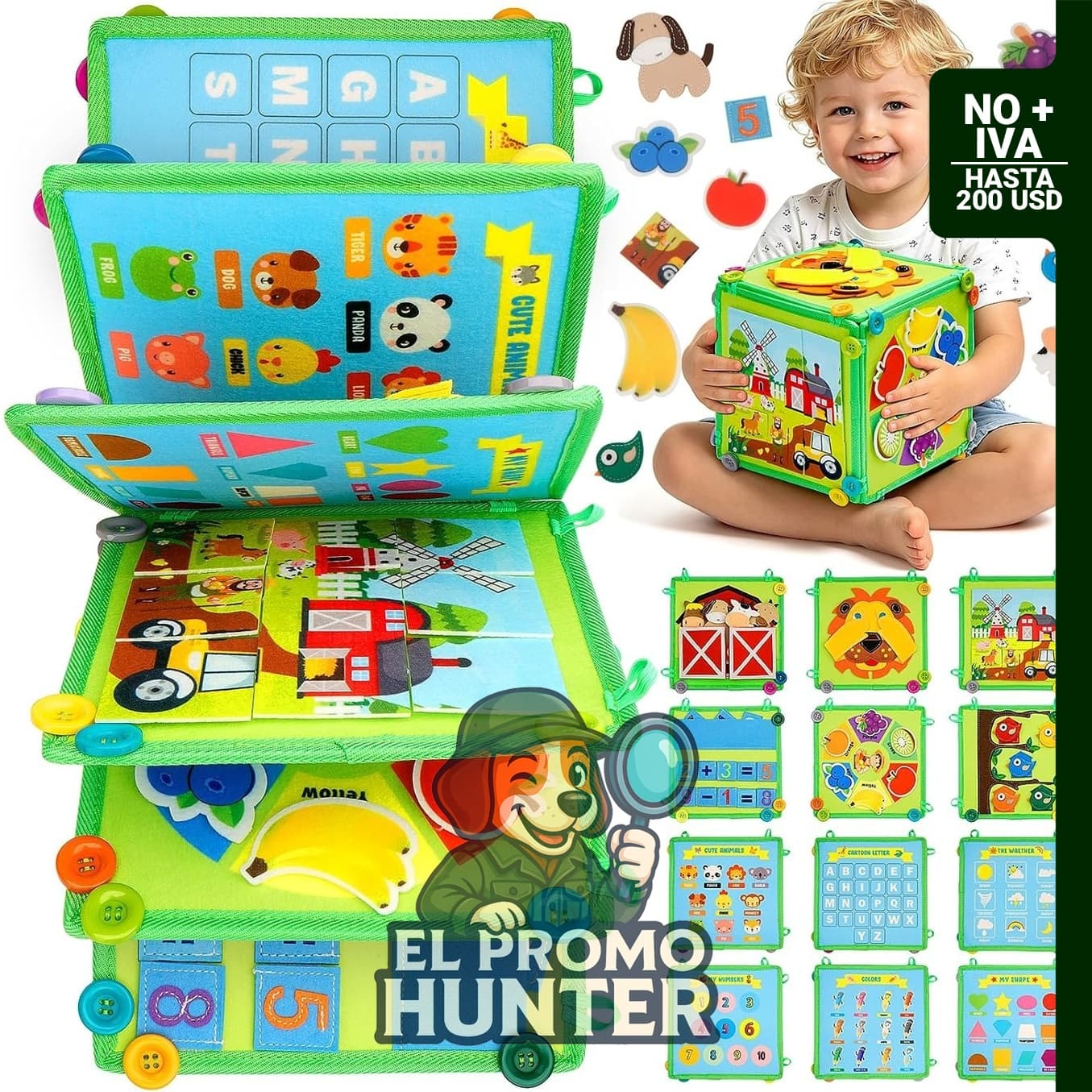 Libro de actividades Montessori para niños pequeños.