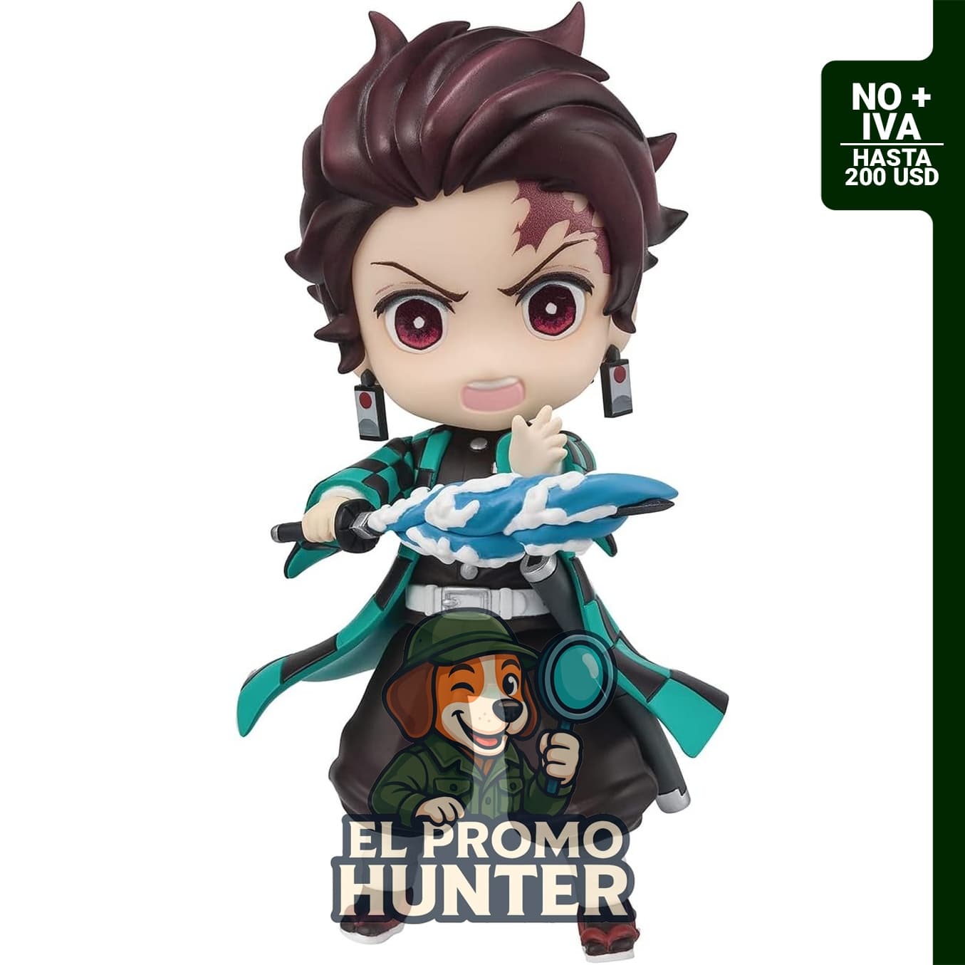 TAMASHII NATIONS Bandai Demon Slayer Tanjiro Respiración Acuática Figuarts Mini AF, figura coleccionable.
