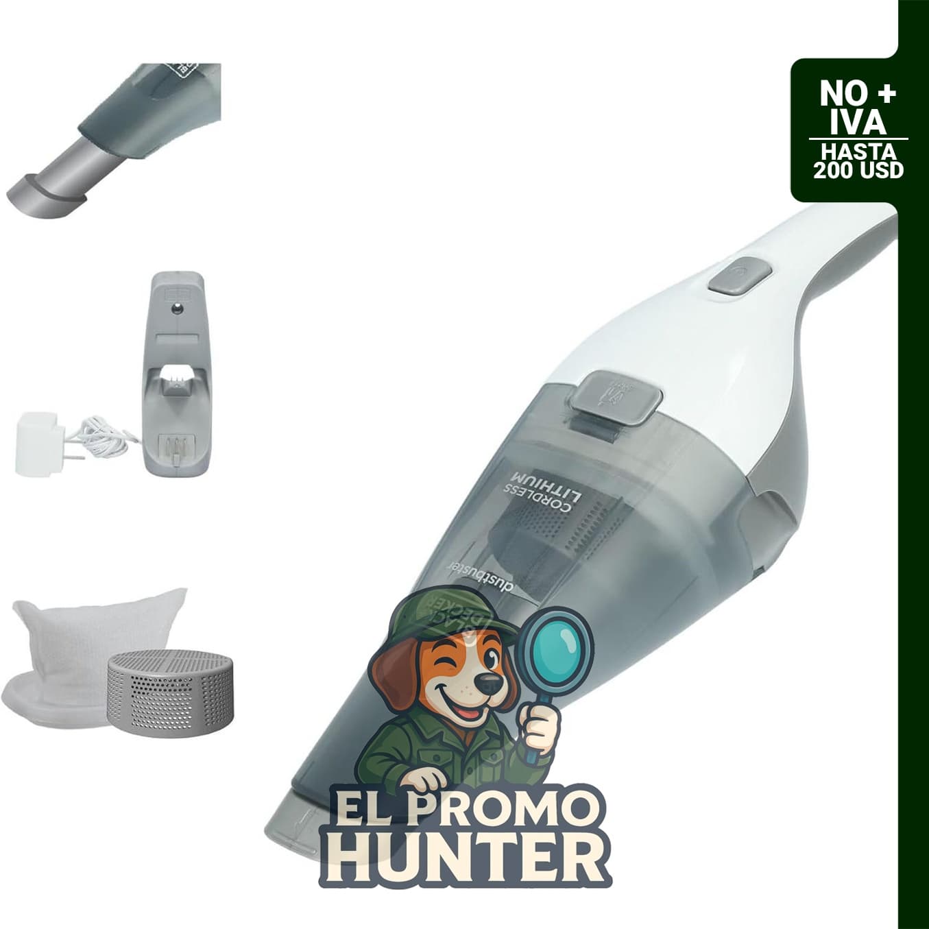 Black + Decker Dustbuster HNVC215B10, aspiradora de mano portátil, recargable y sin cable.