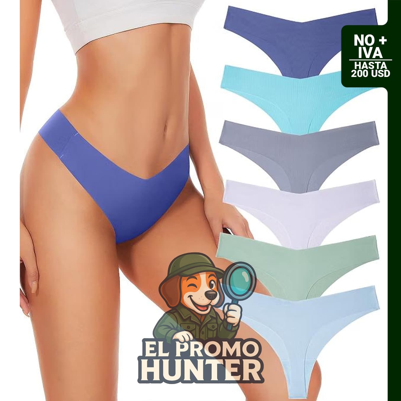 Tangas sin costuras para mujer con cintura en V.