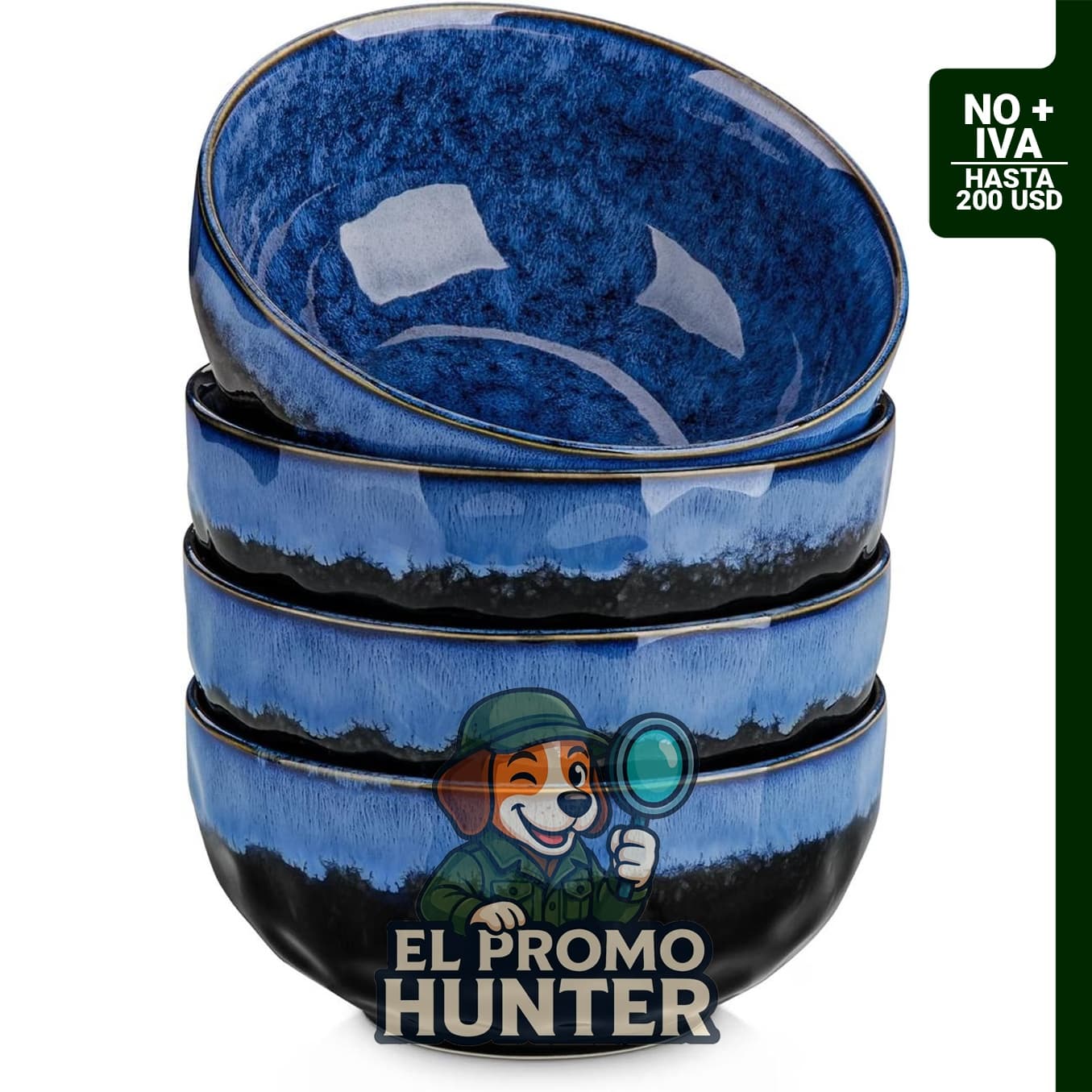 vancasso Starry - Juego de 4 cuencos de cerámica de 24 oz (710 ml) para sopa, cereales, ensaladas y pasta, sin plomo.