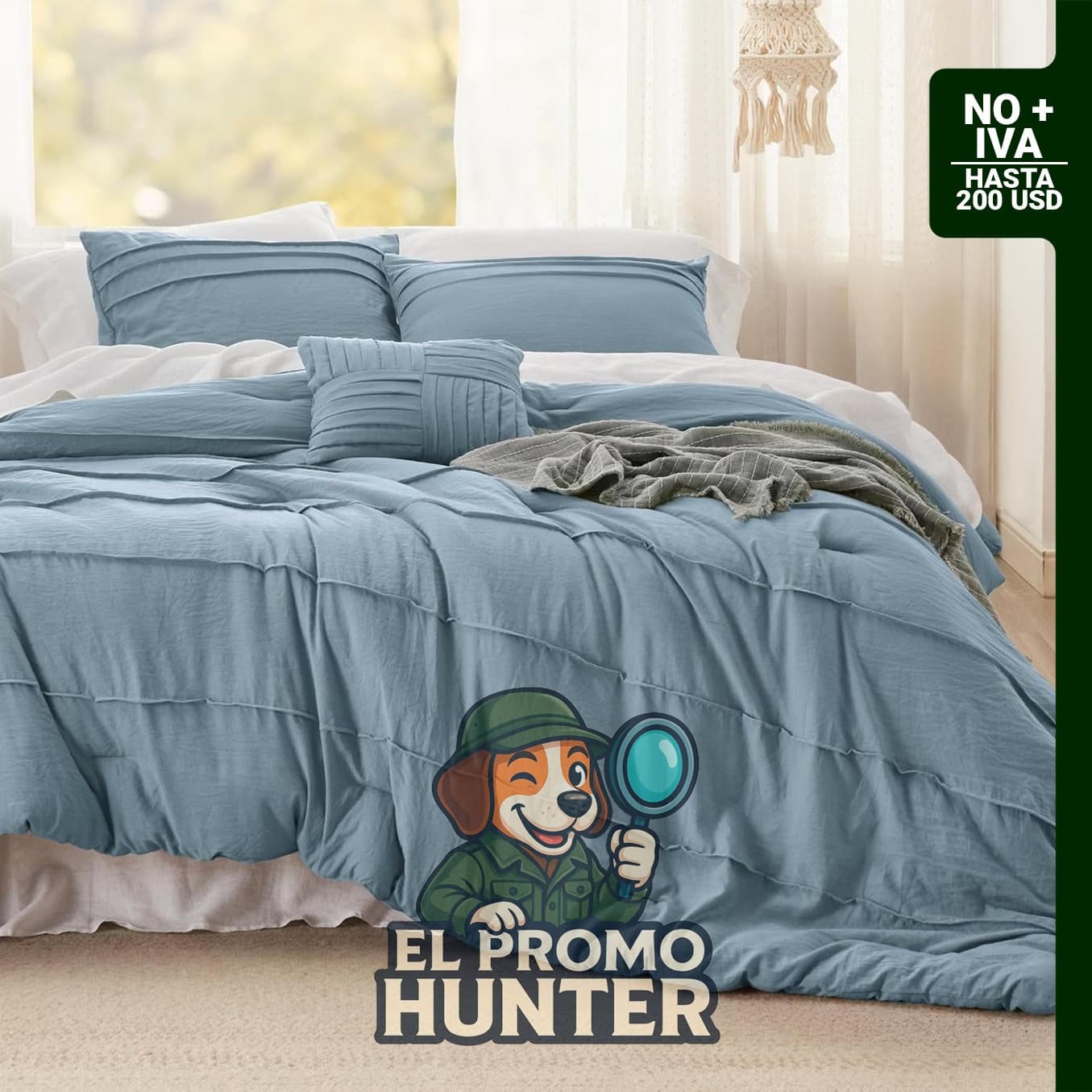 Bedsure Juego de edredón individual de 3 piezas, incluye edredón, funda de almohada y almohada decorativa.