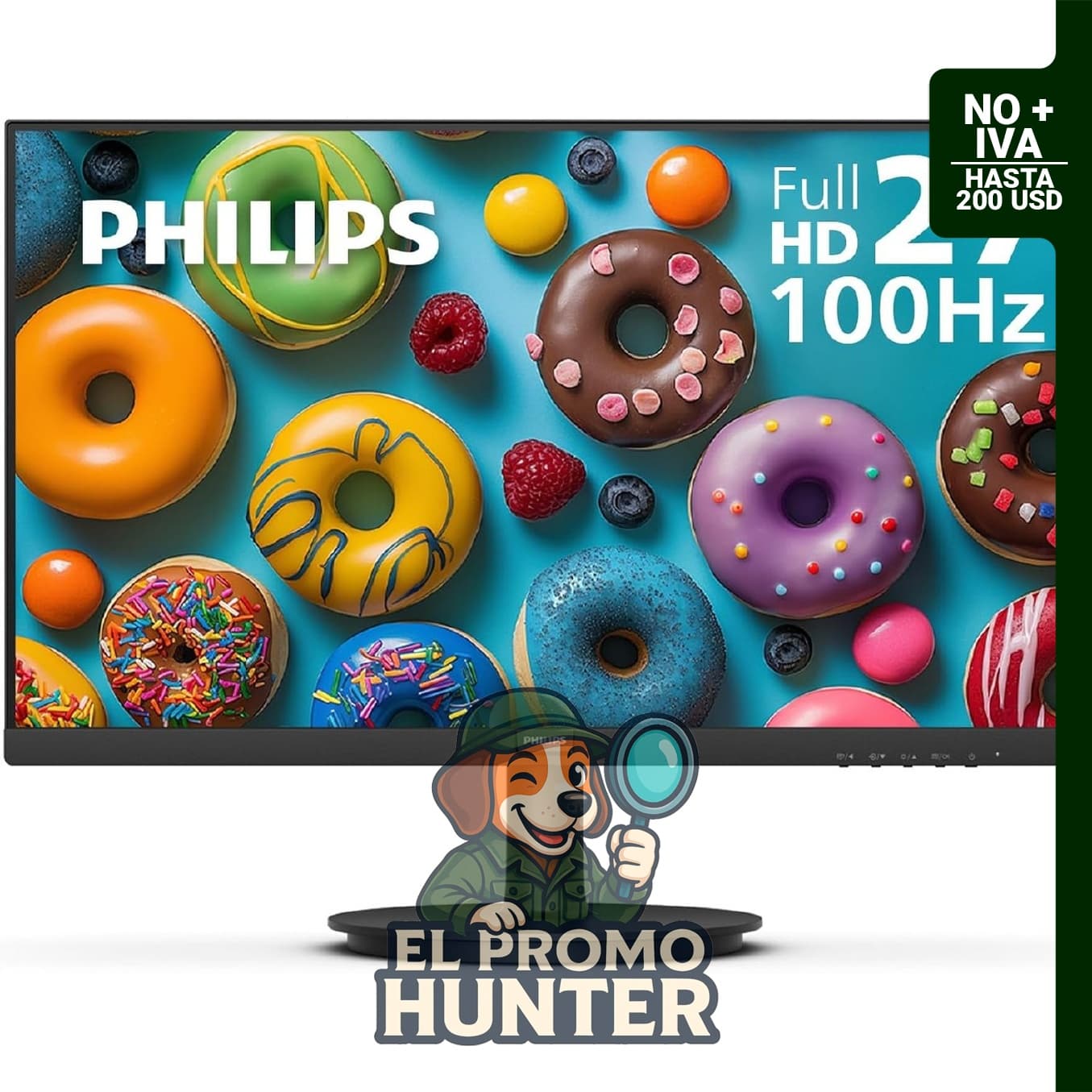 Monitor Philips FHD de 27" (68.6 cm) con tecnología VA, 100Hz, compatible con VESA y Eye Care.