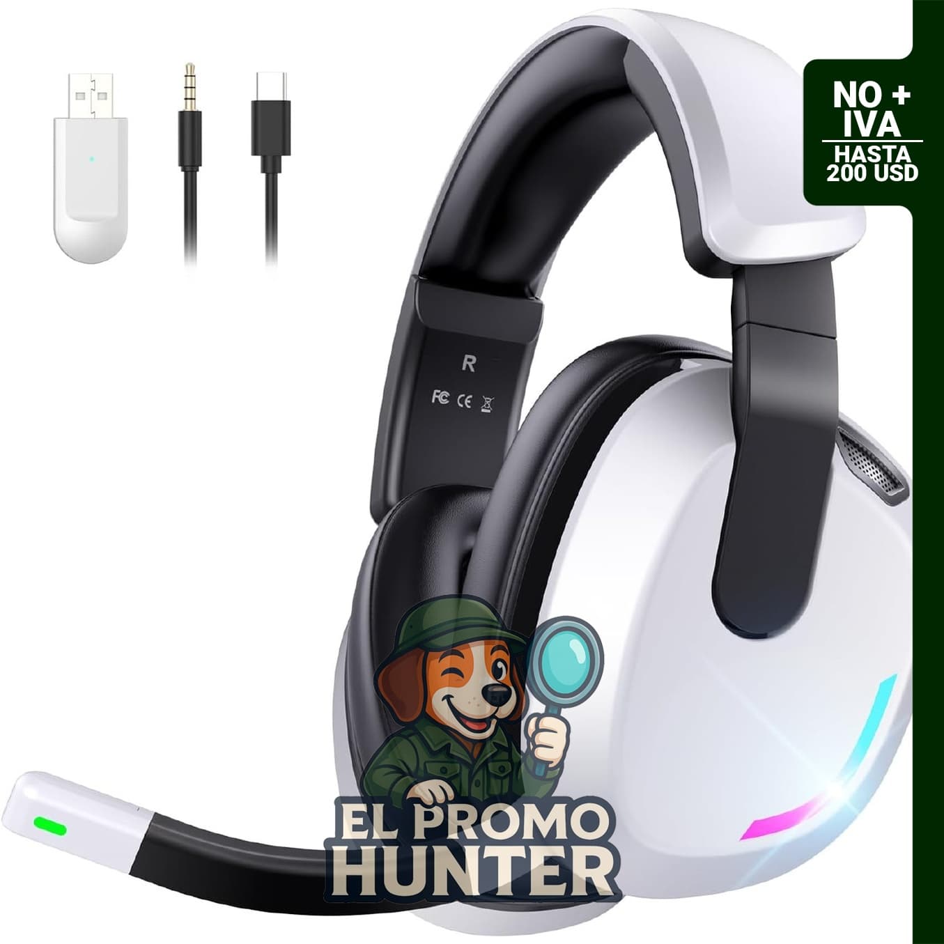 BENGOO Auriculares inalámbricos para juegos, compatibles con PS5, PS4, PC, Switch y Mac, con micrófono y sonido envolvente 7.1.