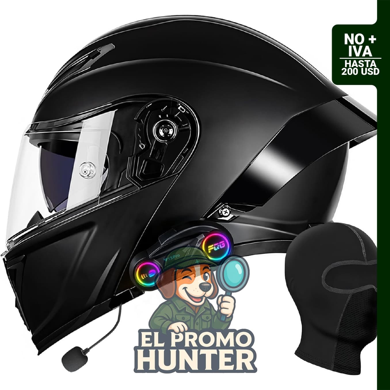 Casco modular Bluetooth para motocicleta, aprobado por DOT.