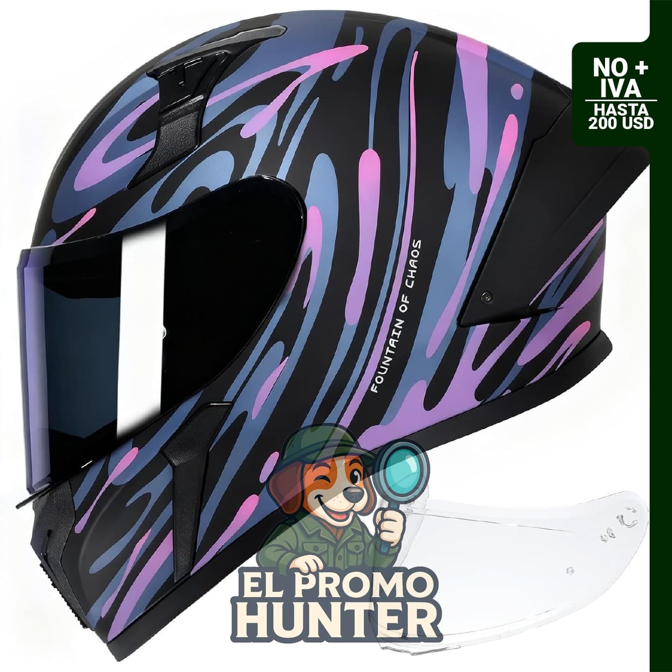 Casco de motocicleta CYRIL de cara completa, aprobado por DOT para adultos.