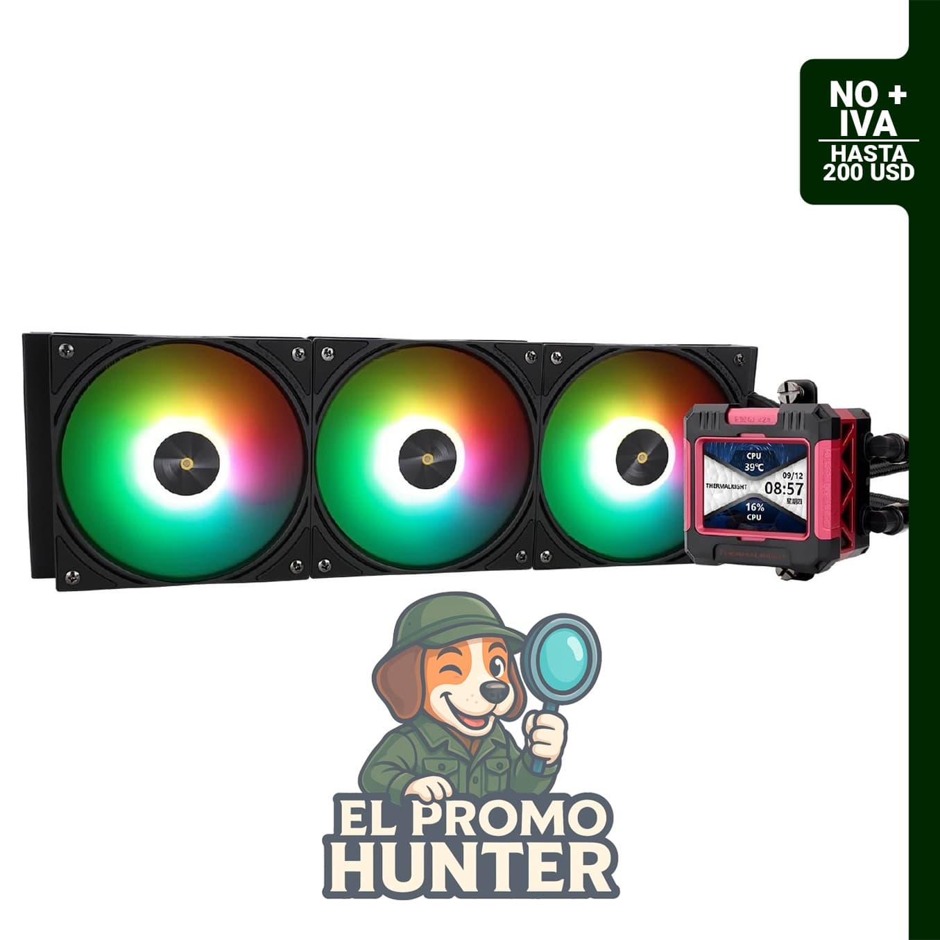 Thermalright Enfriador líquido de CPU FW360 ARGB RB-AIO con pantalla LCD IPS.
