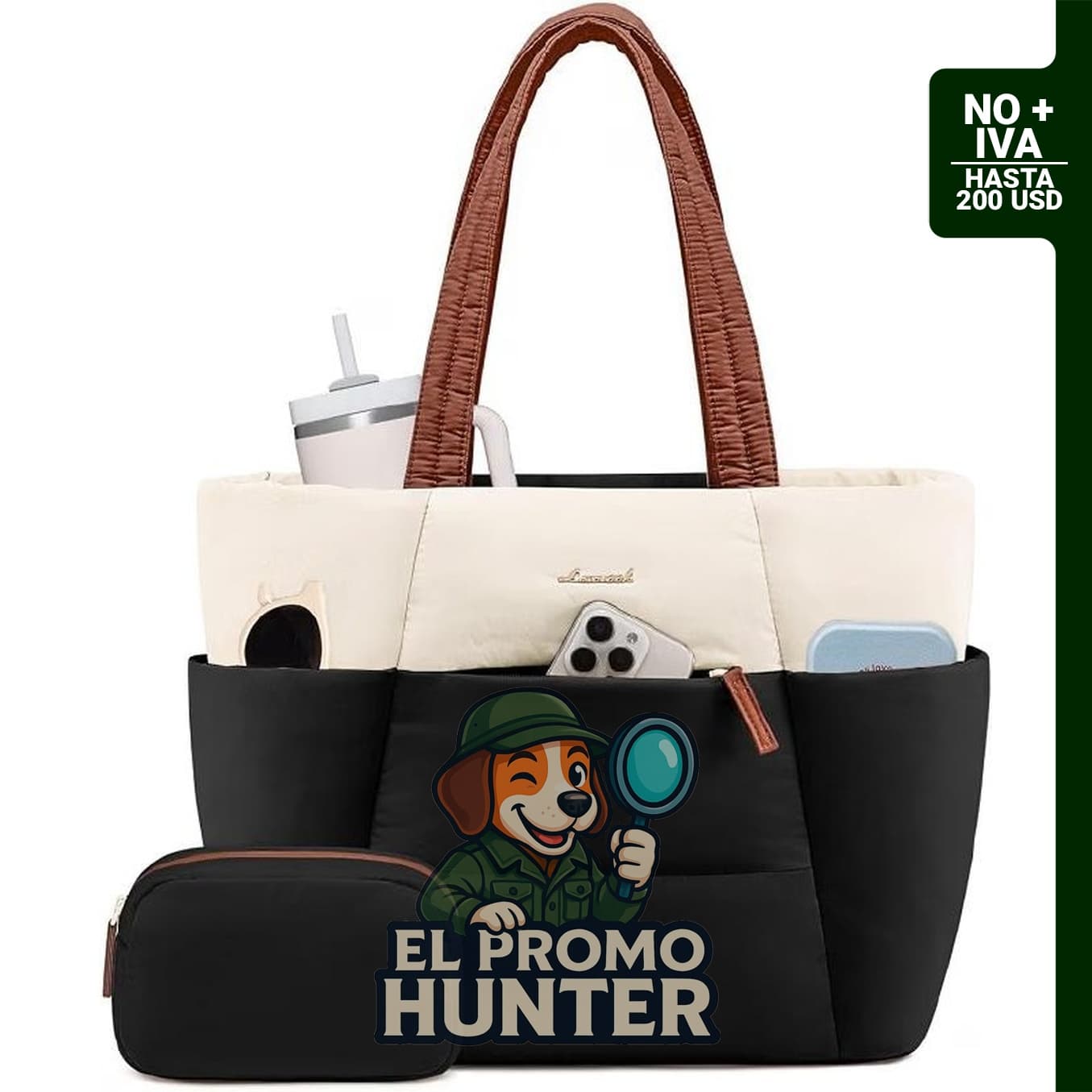 LOVEVOOK Bolsa de mano acolchada para mujer, bolsa de trabajo para laptop de 15.6" (40.6 cm) con 10 bolsillos.