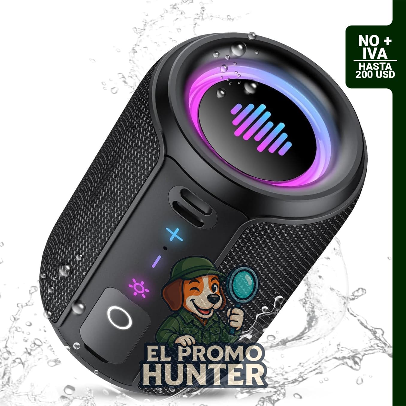 Altavoz Bluetooth portátil 5.4 con sonido estéreo de 15 W y emparejamiento TWS.