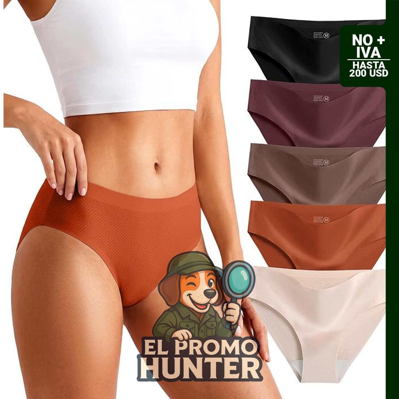 Ropa interior tipo bikini sin costuras para mujer, bajo y sin marcas, paquete de 5 unidades.