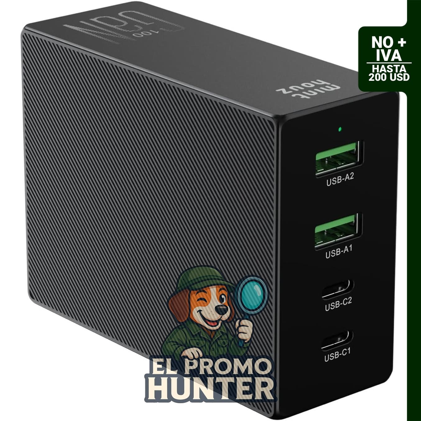 Minthouz Cargador de pared de 100 W con carga rápida.