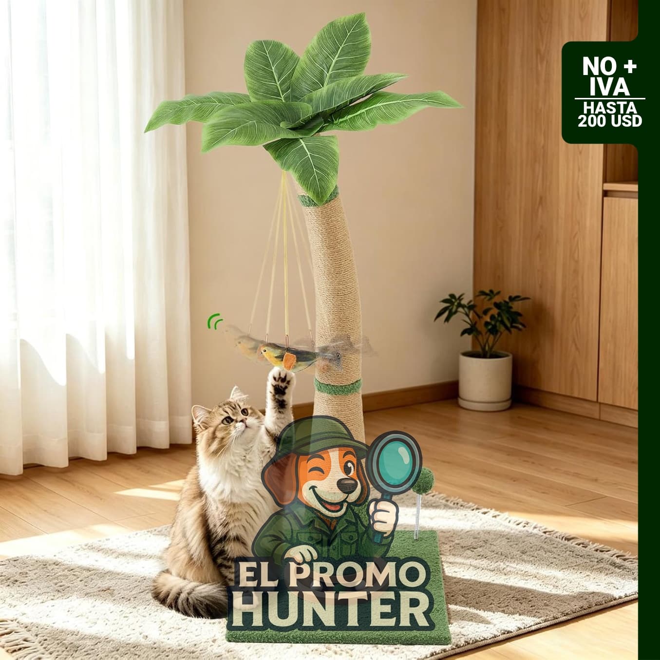 Poste rascador para gatos de 89 cm (35 pulgadas) de alto.