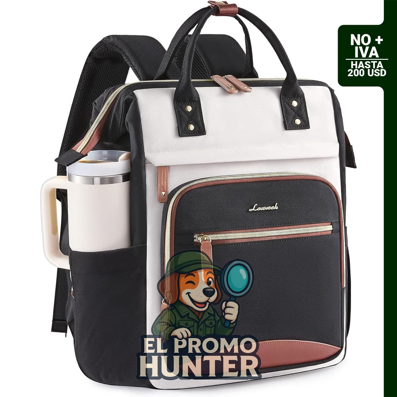 LOVEVOOK Mochila para laptop de 15.6" para mujer, diseñada para trabajo y uso diario.