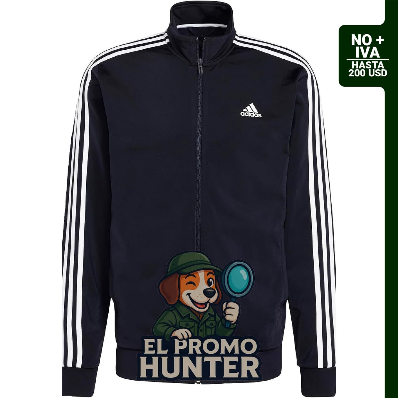 adidas Essentials - Chaqueta de punto con 3 rayas para hombre.