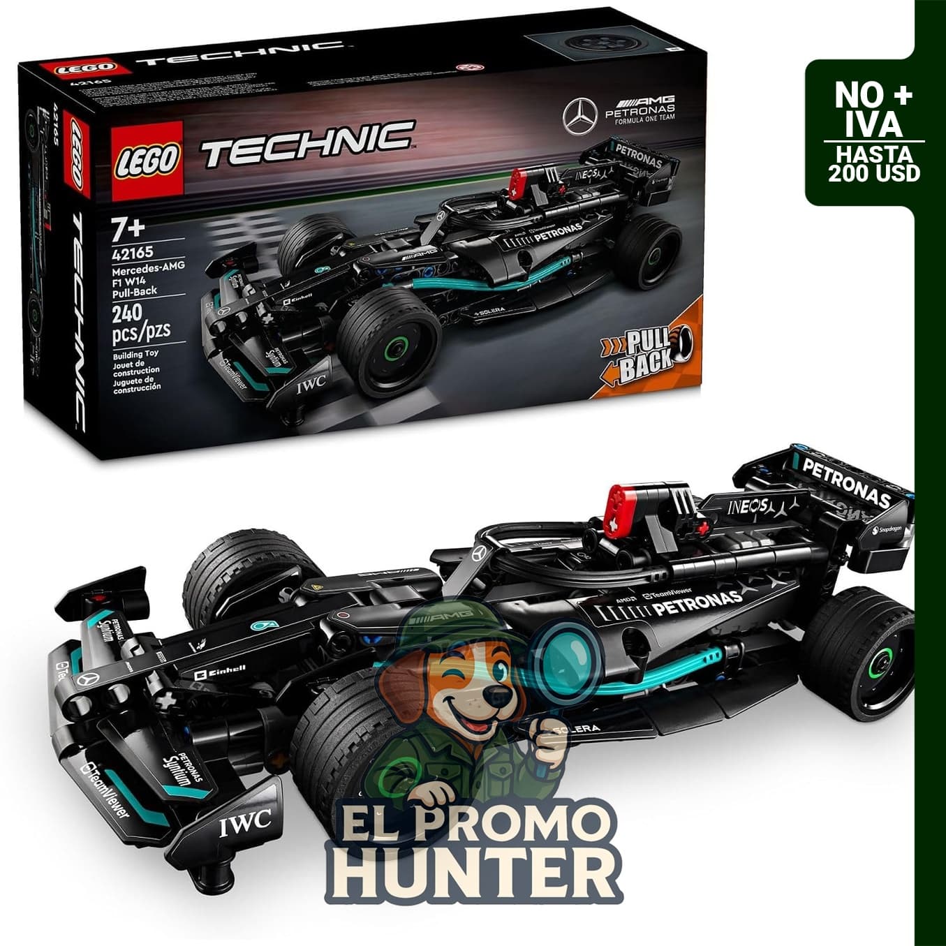 LEGO Technic Mercedes-AMG F1 W14 E Performance, coche de juguete con retroceso para construcción.