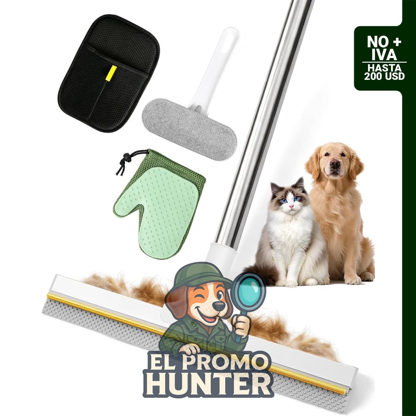 NSTNEFD Carpet Rake para eliminación de pelo de mascotas, escoba reutilizable.