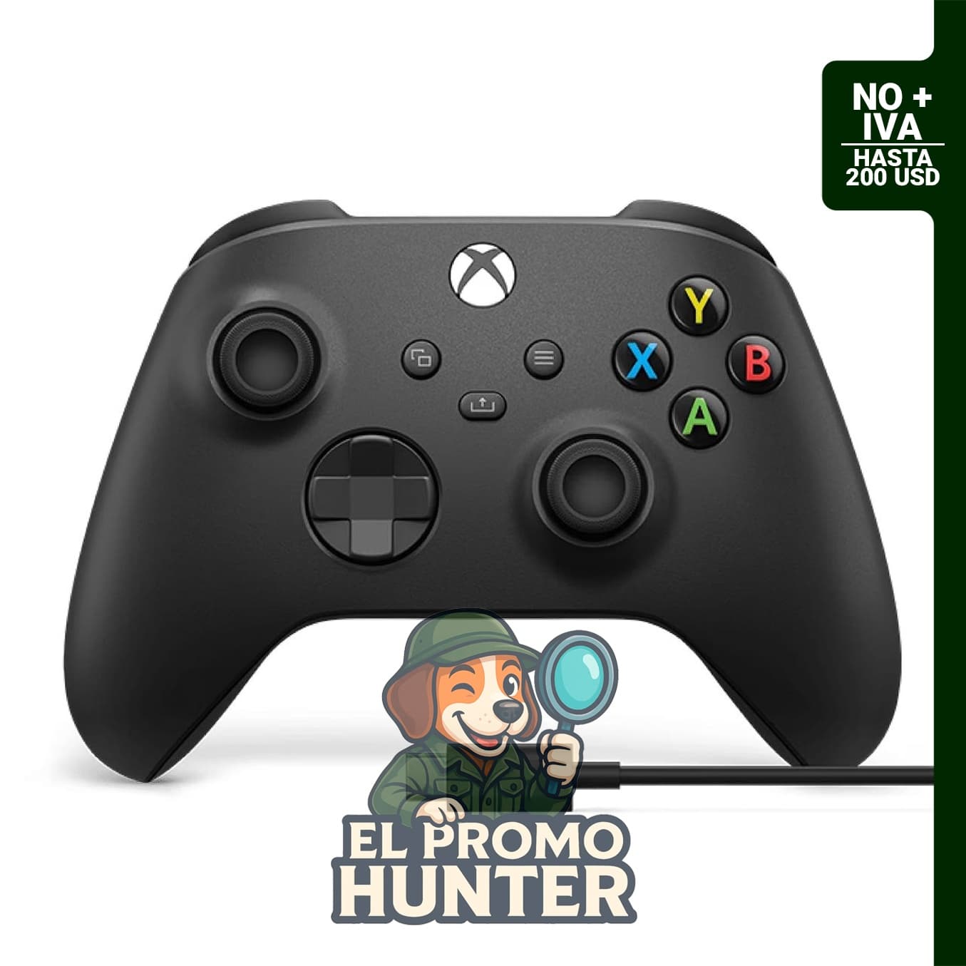 Controlador Inalámbrico Xbox + Cable USB-C (2025) – Carbon Black – Compatible con Xbox, Windows, Android, iOS, FireTV Sticks, Smart TVs, VR.