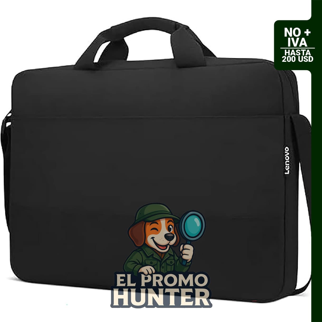 Lenovo T215 - Bolsa de hombro para laptop de 15.6" (39.6 cm), color negro, con compartimento deslizante y bolsillo frontal.