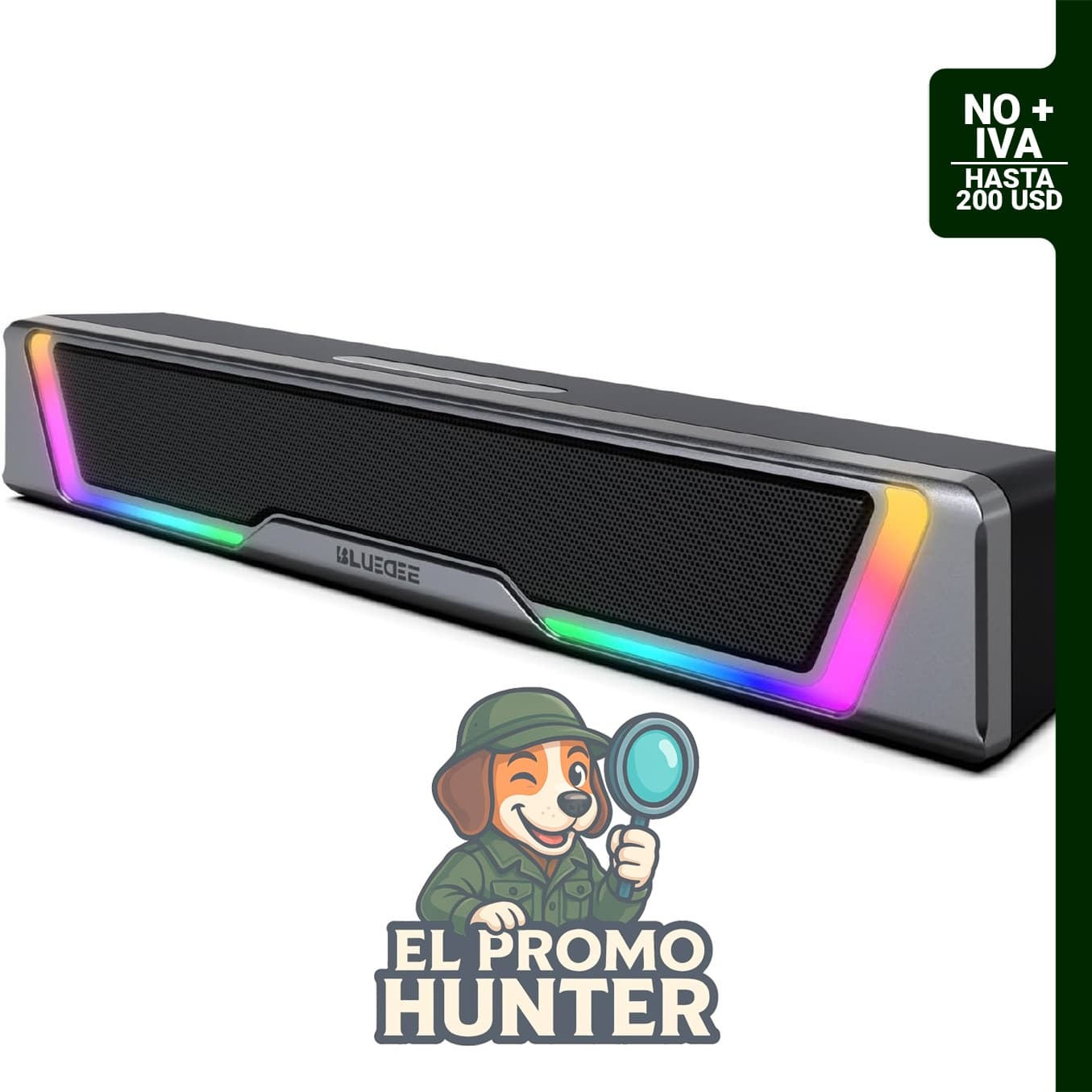 Bluedee Altavoces de computadora con luz RGB dinámica y conexión USB Plug & Play.