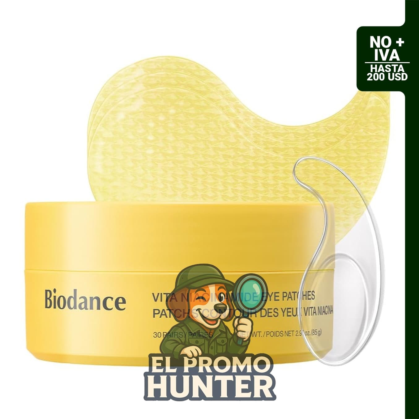 BIODANCE Vita - Parches de niacinamida para ojos, diseñados para tratar ojeras y manchas opacas.