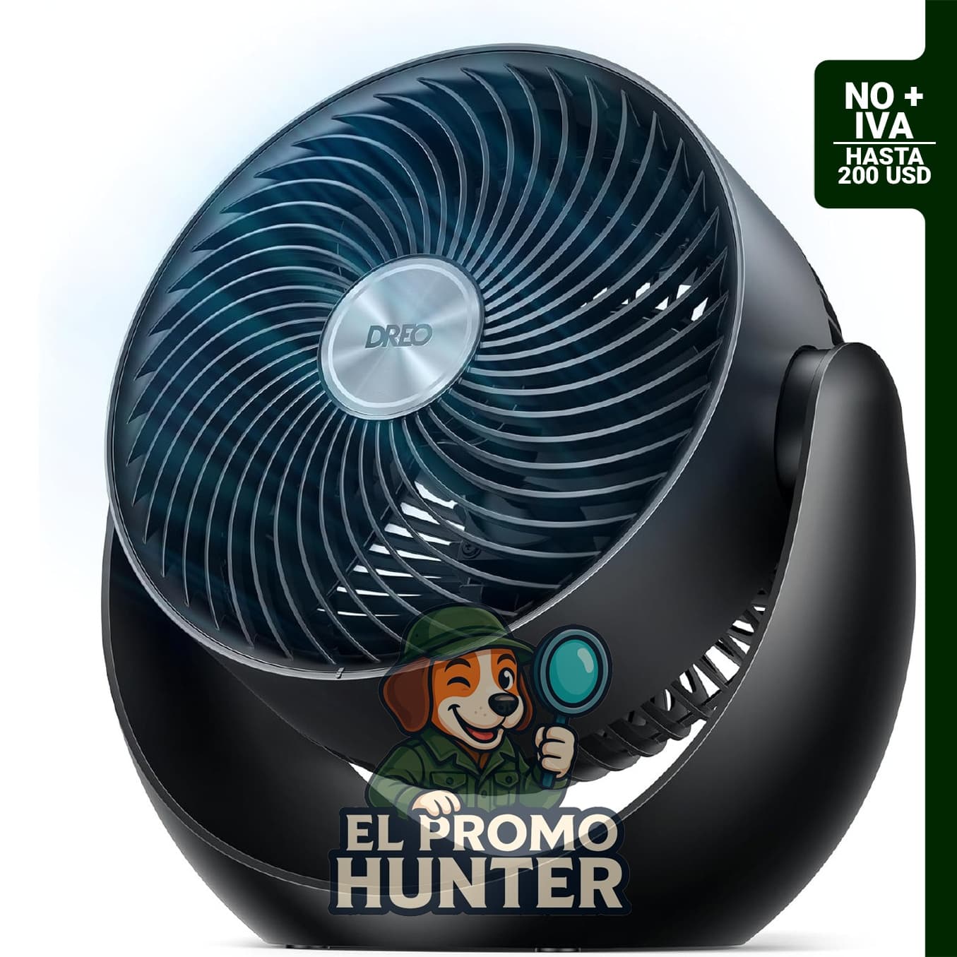 Dreo Ventilador de mesa de 11 pulgadas, flujo de aire de 40 pies, inclinación ajustable de 120°, 28 dB de ruido.
