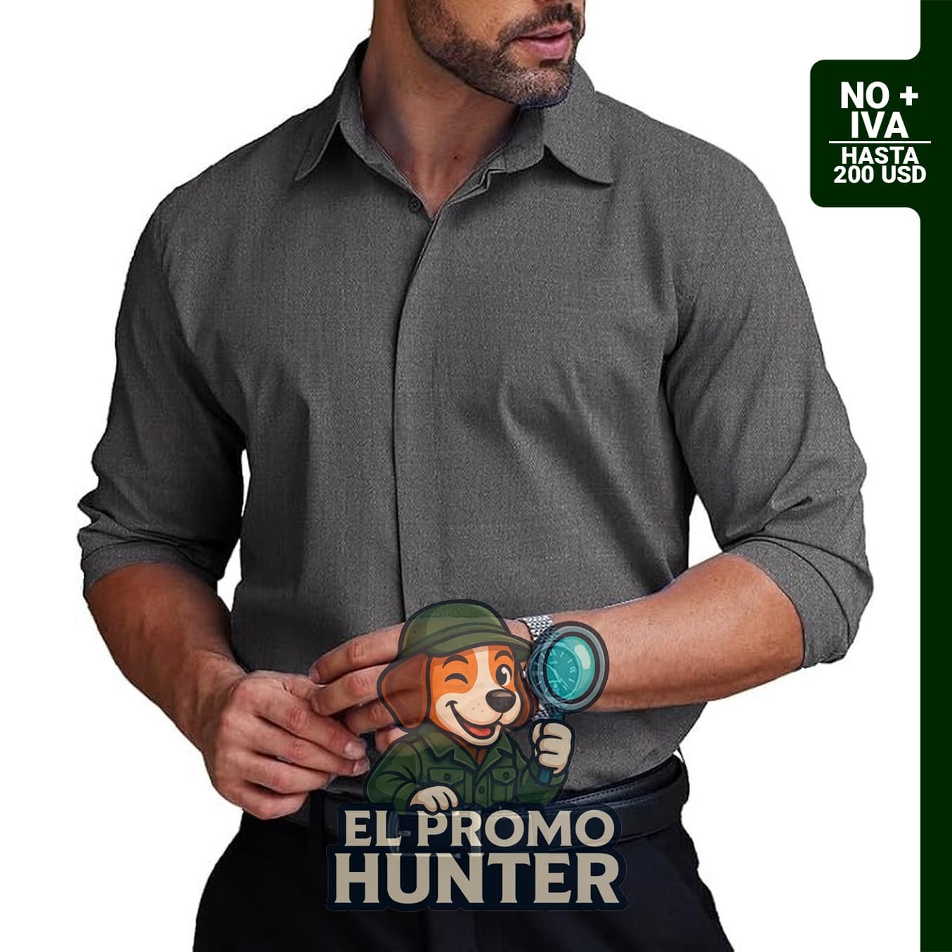 COOFANDY Camisa de vestir formal para hombre, ajuste regular, elástica, con botones ocultos.