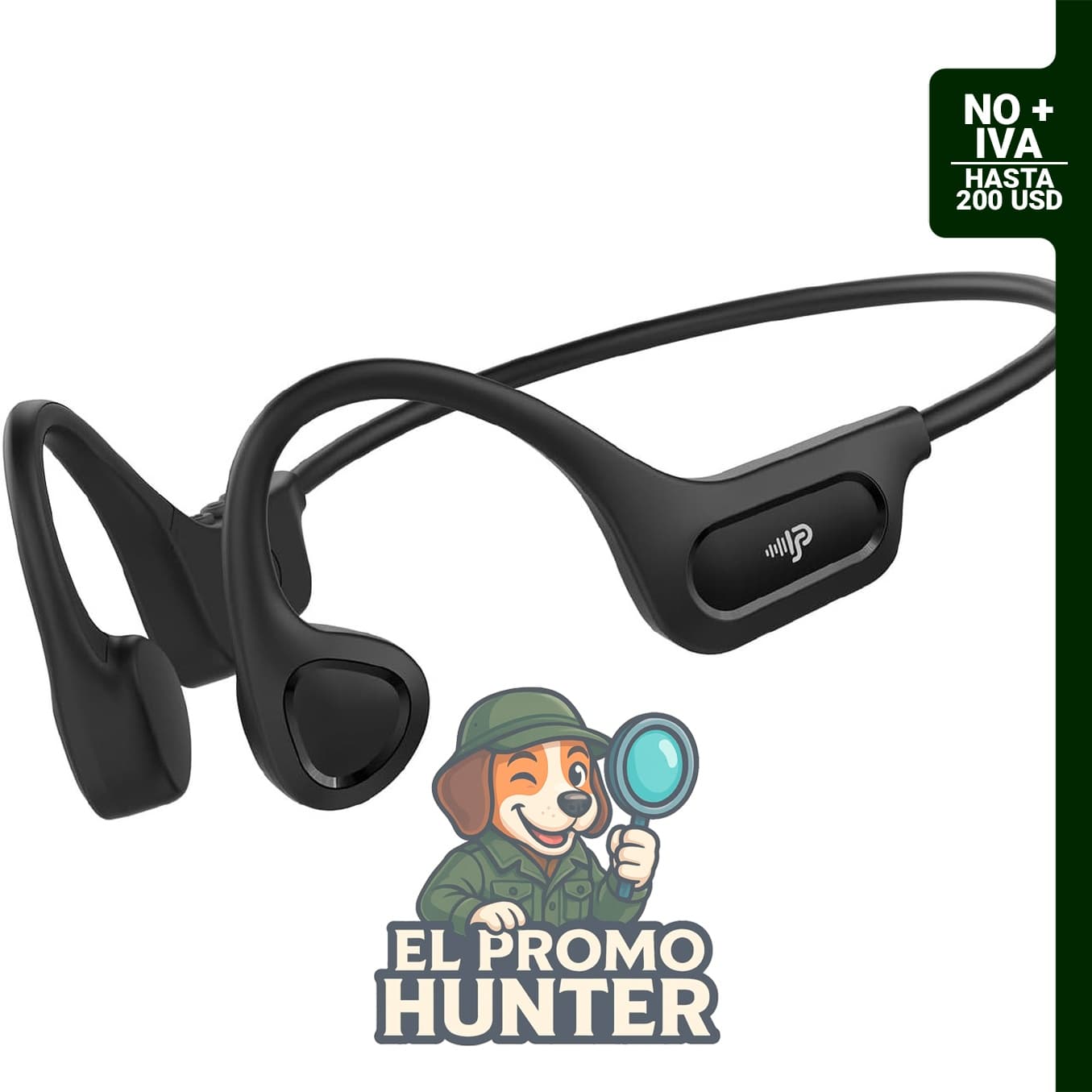 PSIER Auriculares de conducción ósea Bluetooth 6.0, 10 horas de reproducción, IPX5 impermeable, 0.81 oz.