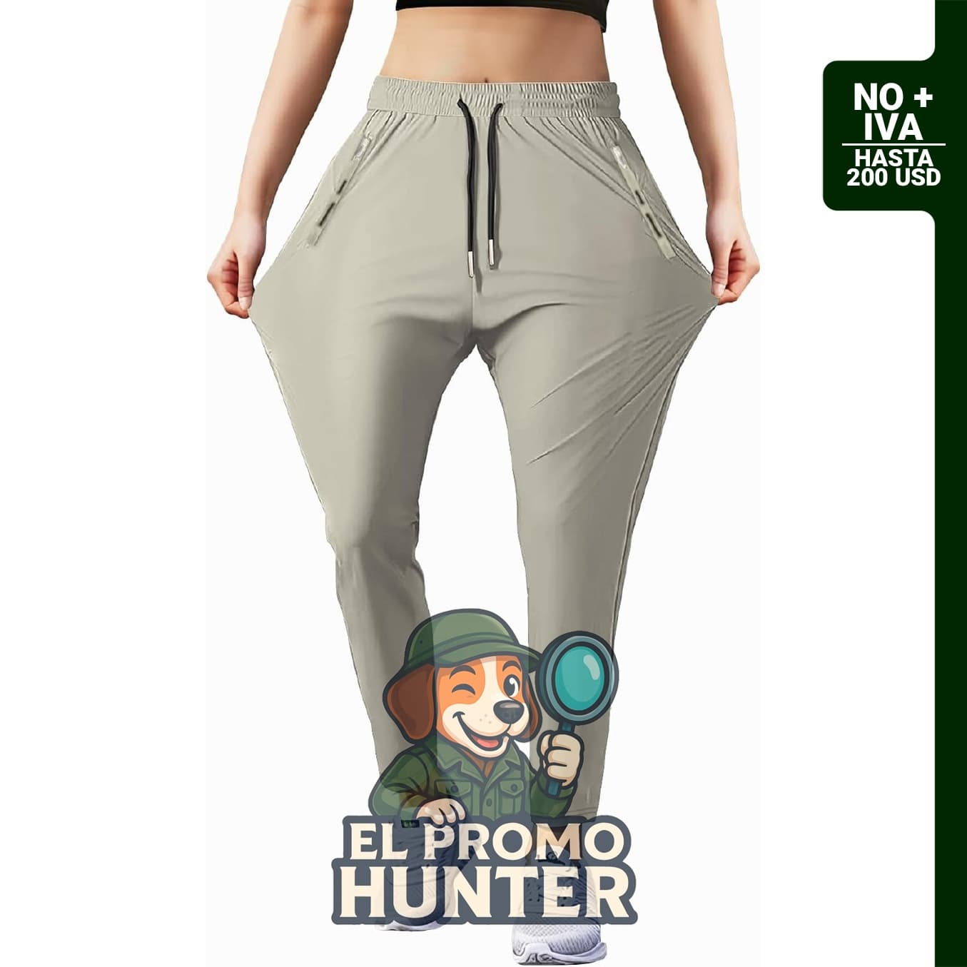 Hidkat Pantalones de senderismo para mujer, ligeros y transpirables, con bolsillos con cremallera.