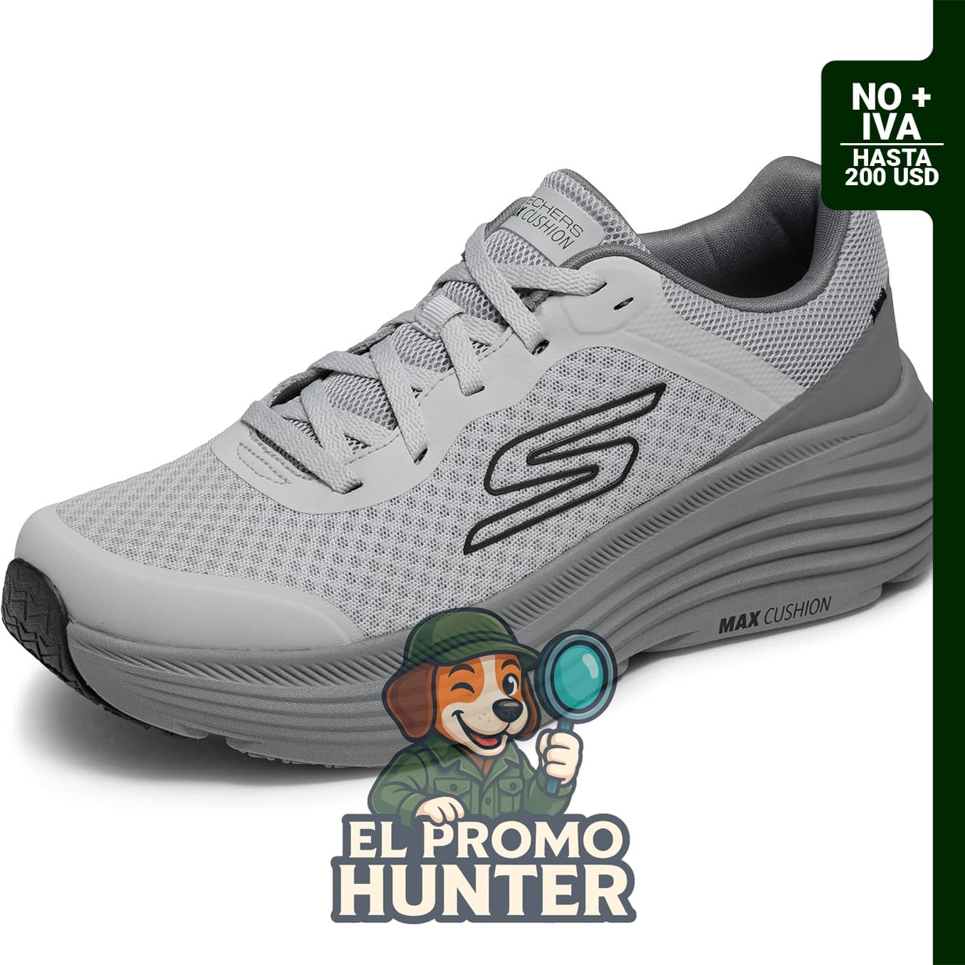Skechers Tenis Max Cushioning Endeavour para hombre, diseñado para ofrecer comodidad y soporte.