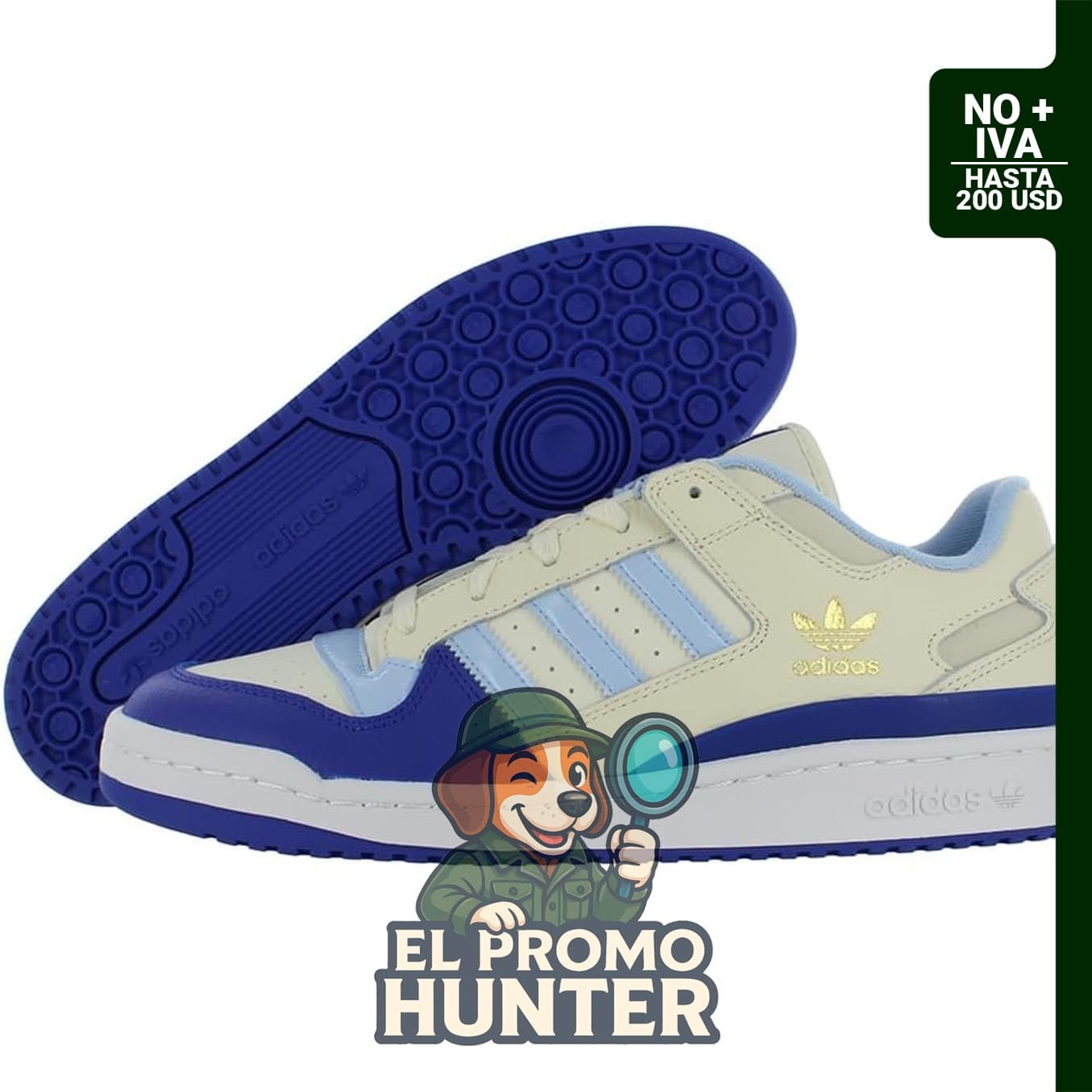 adidas Forum Low CL Zapatos para hombre, talla 11, color blanco crema/azul ludid-blanquecino.