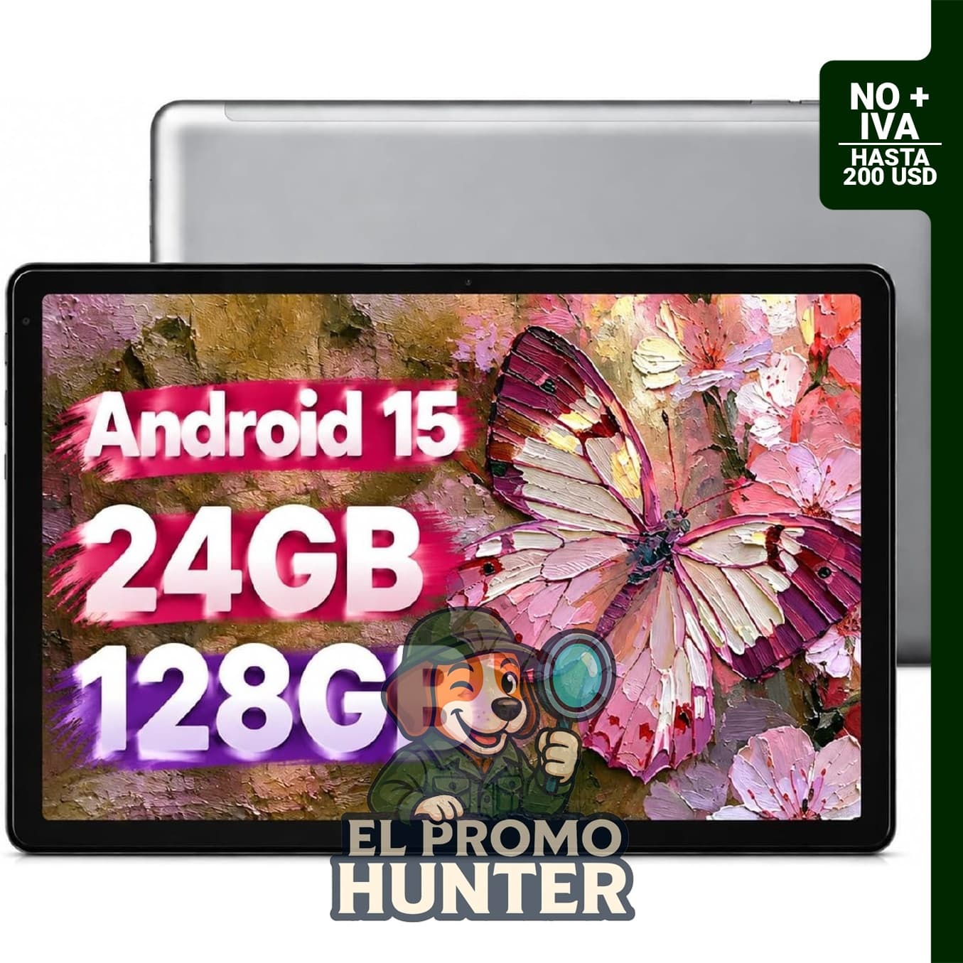 NIDUBIO Tablet Android de 10 pulgadas con 24GB RAM, 128GB ROM y expansión de 1TB.