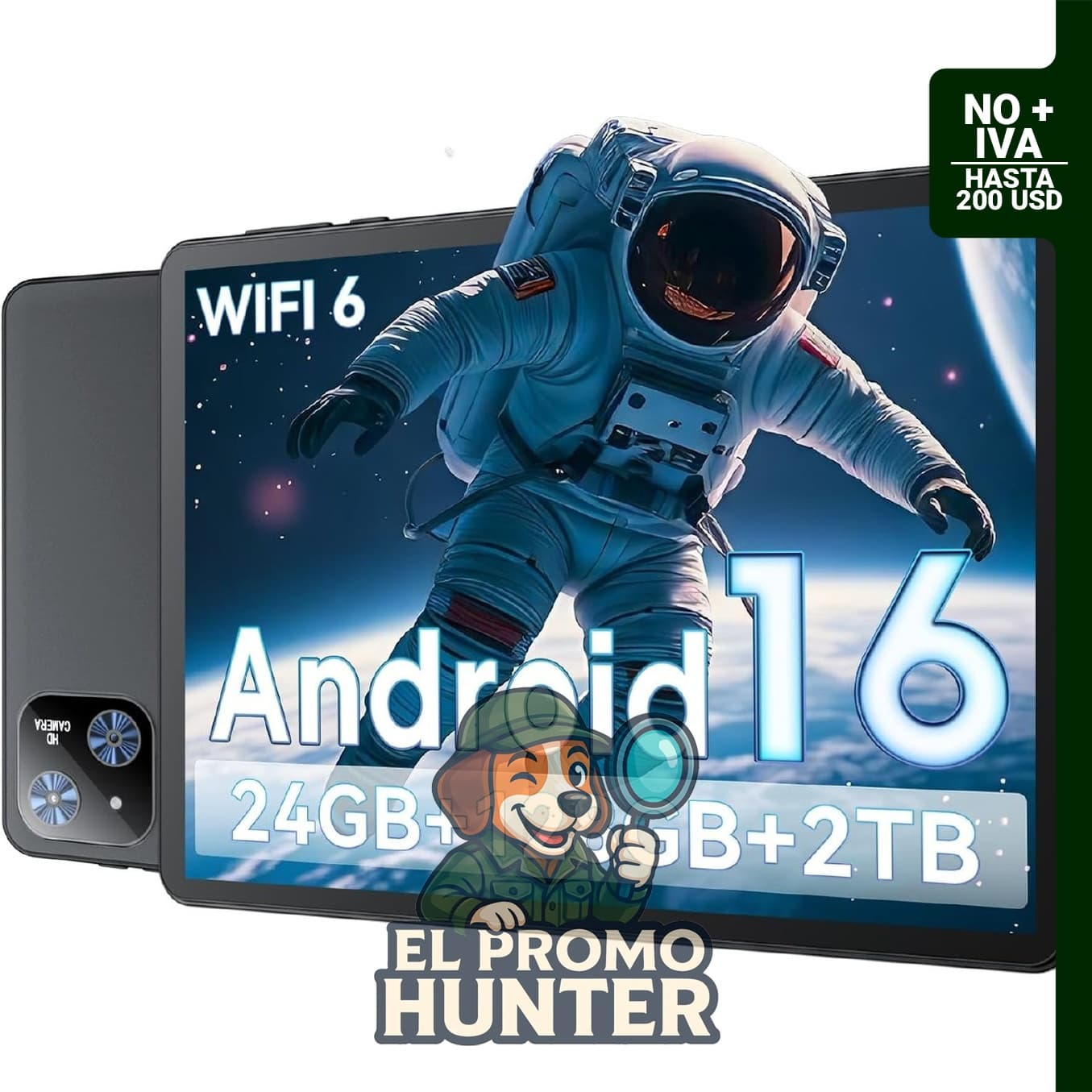COTGOD Tableta Android de 10.1" con procesador Octa-core, 26GB RAM y 128GB ROM, expandible hasta 2 TB.